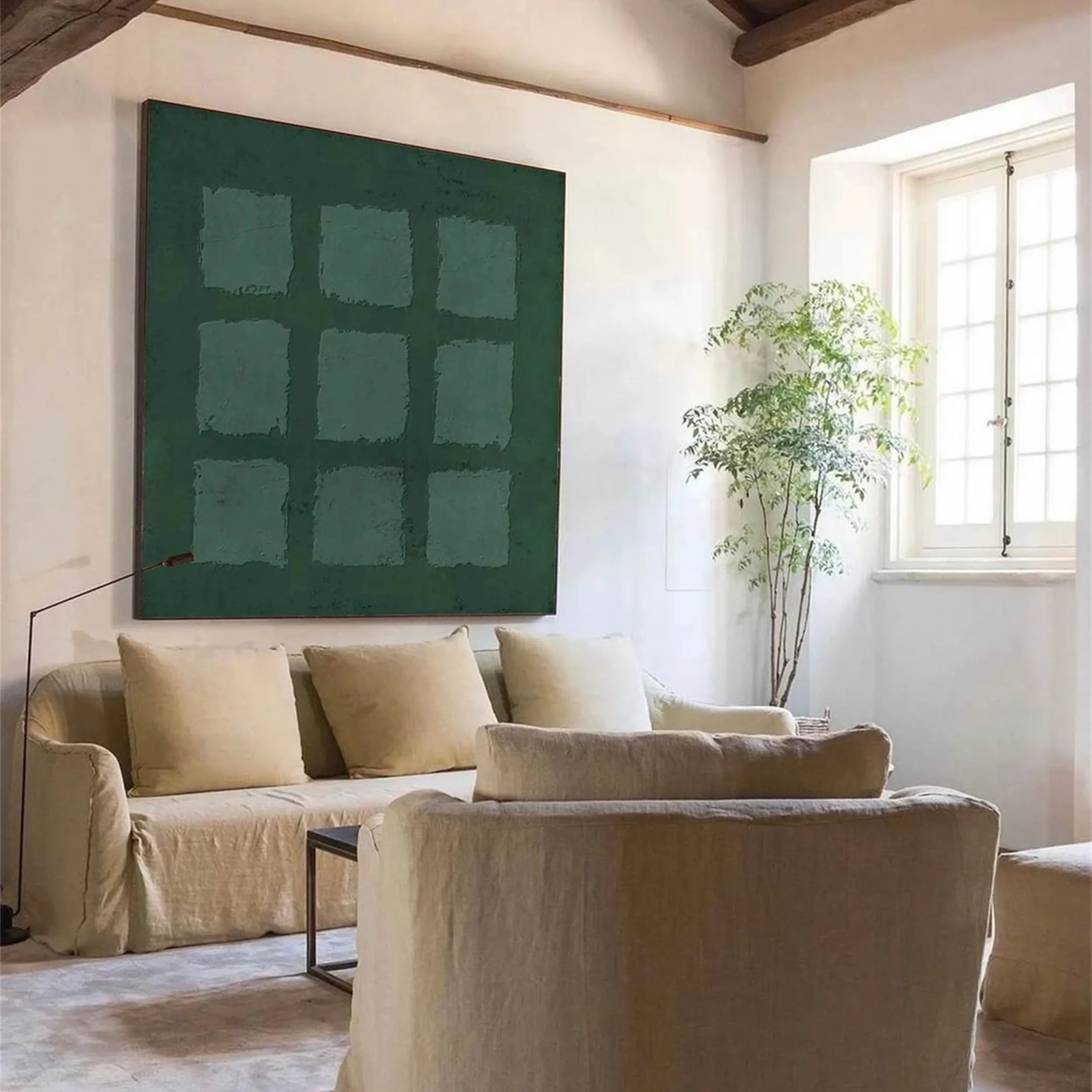 Green Textured Minimalist Wall Art #GT018