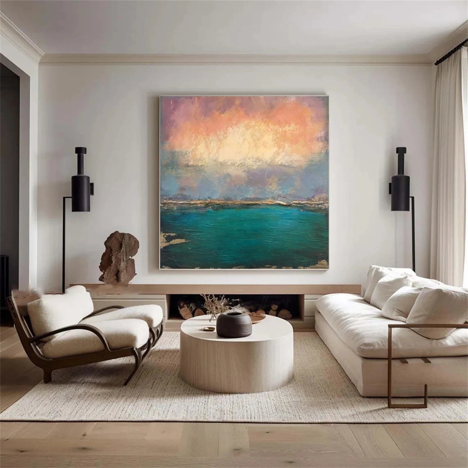 Sky And Ocean Abstract Wall Art #SO290