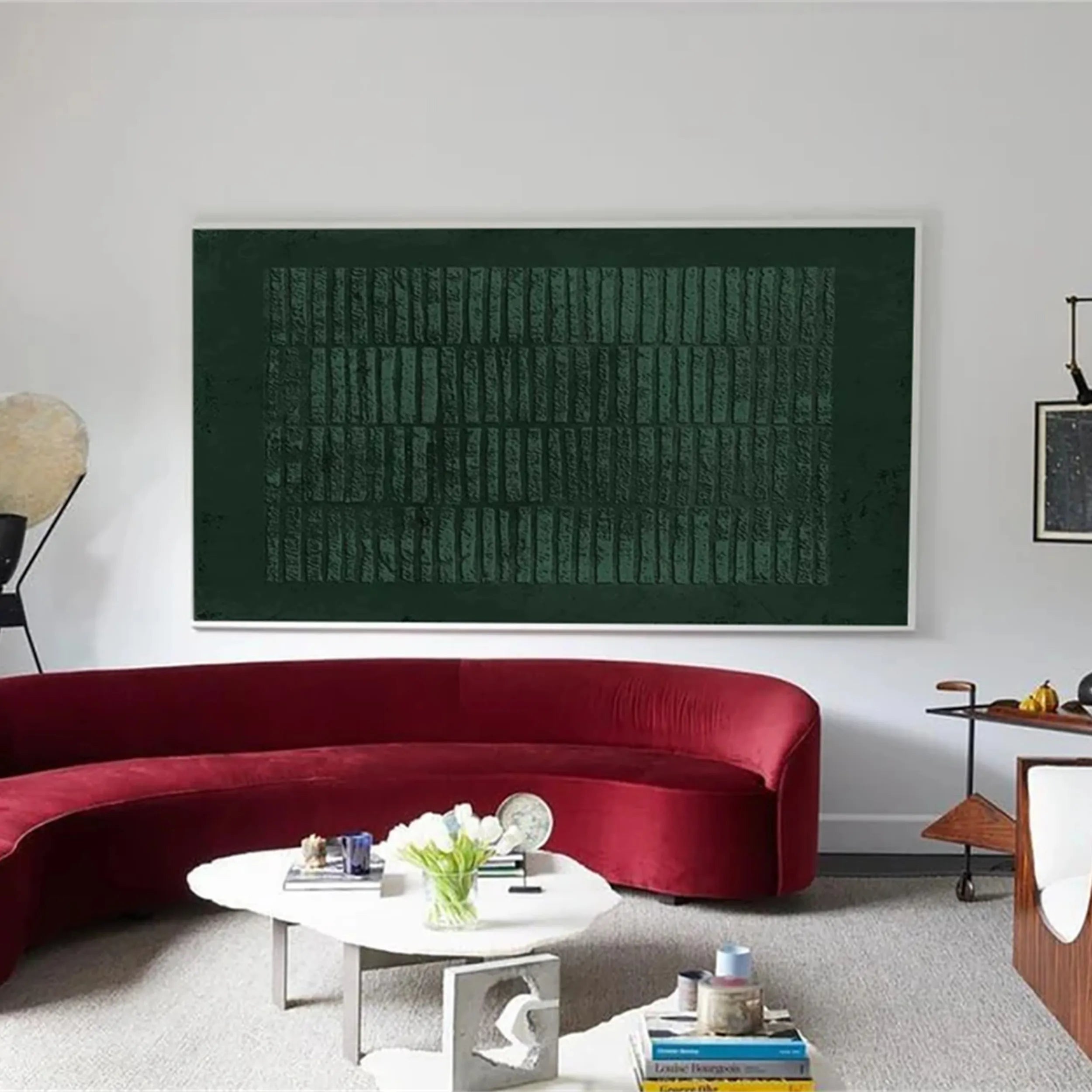 Green Textured Minimalist Wall Art #GT016