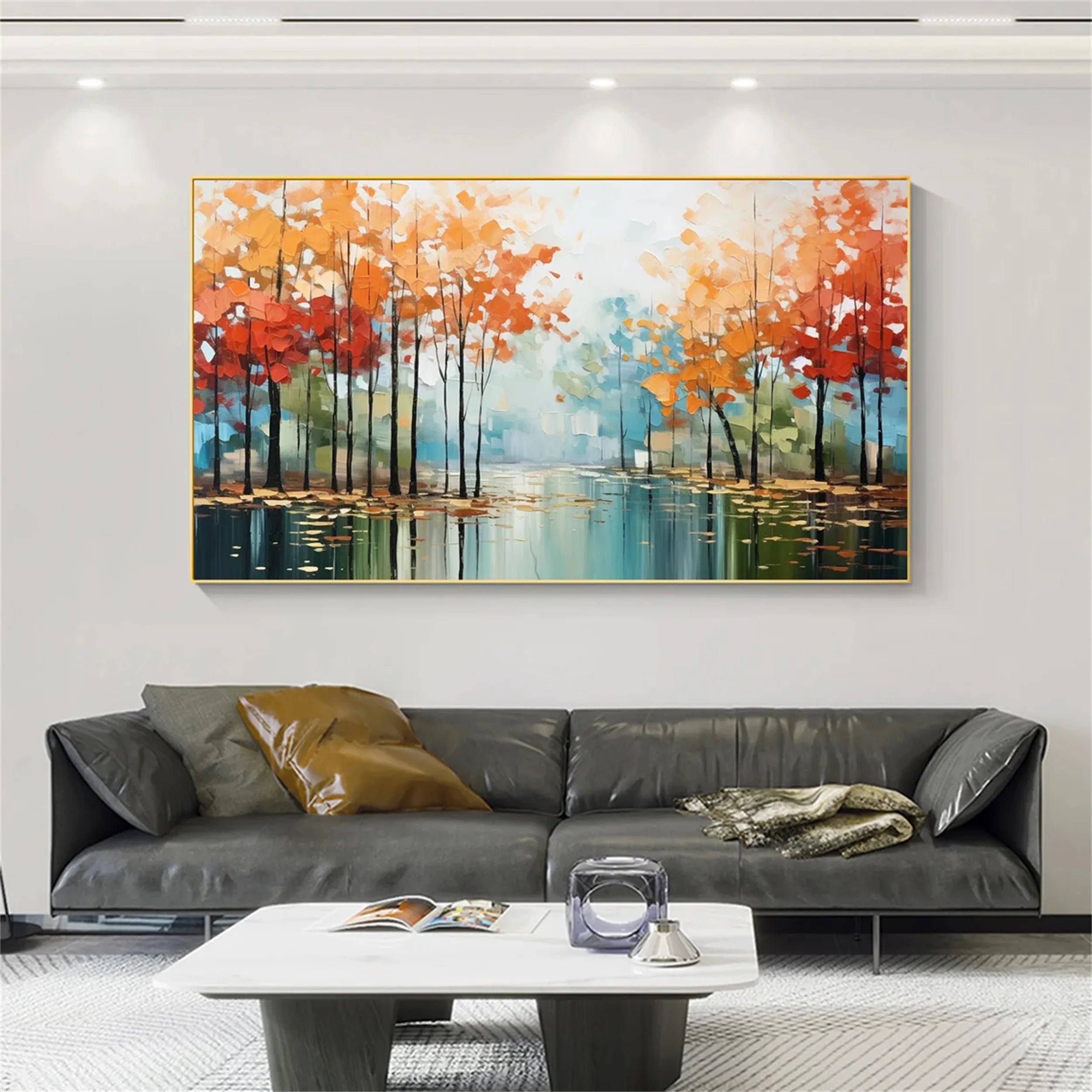 Colorful Tree And Flower Painting #TF023