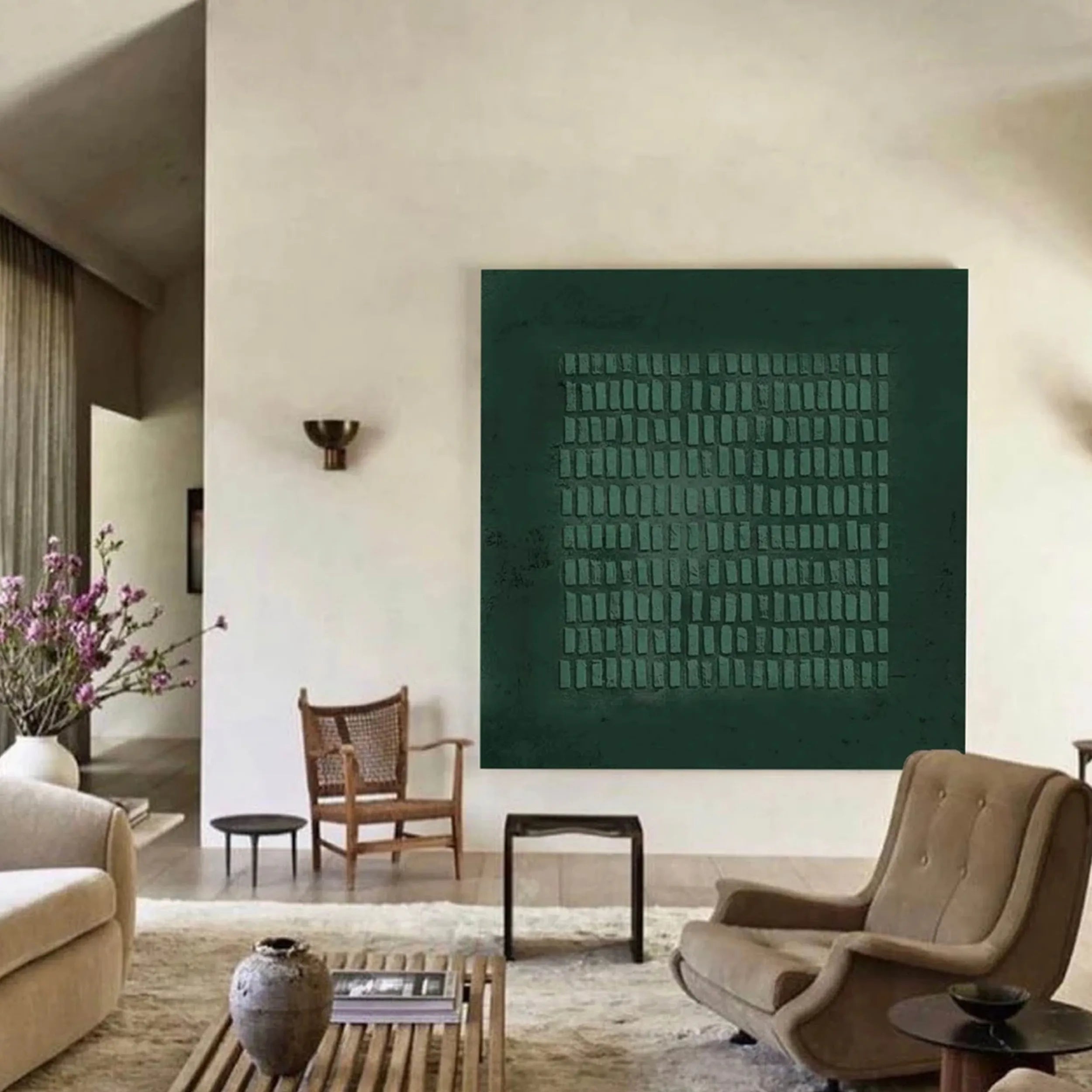 Green Textured Minimalist Wall Art #GT009