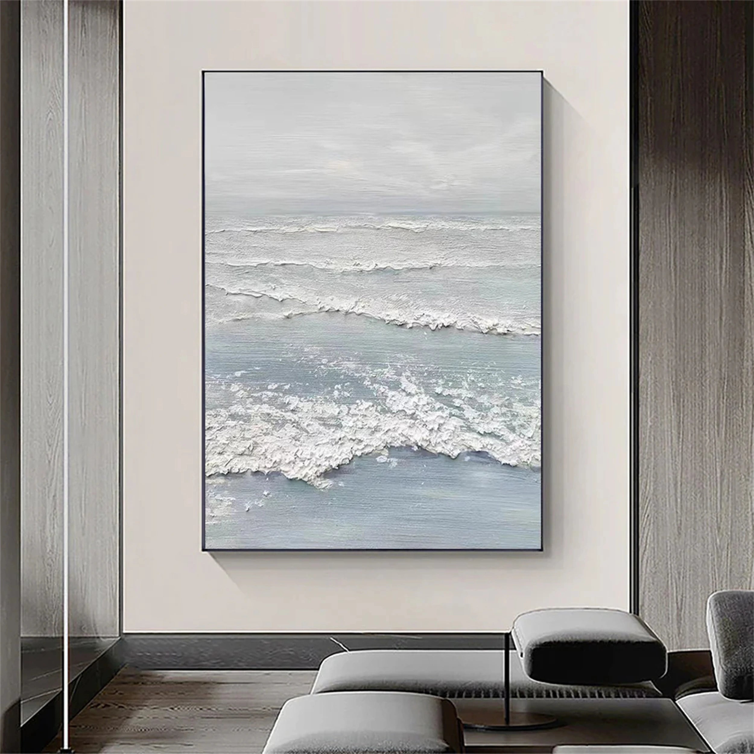 Blue Textured Minimalist Wall Art #BL004