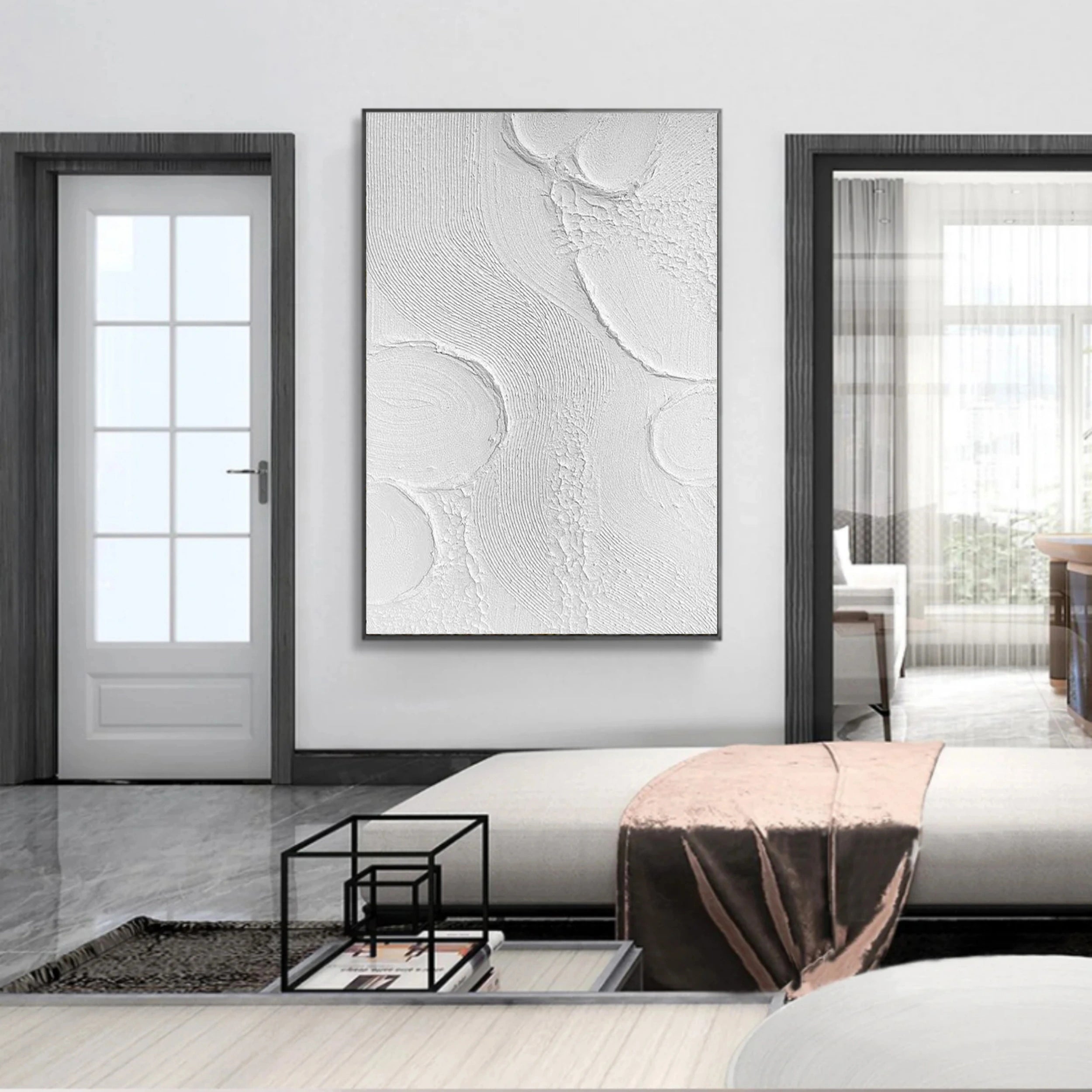 White Textured Minimalist Wall Art #WT061