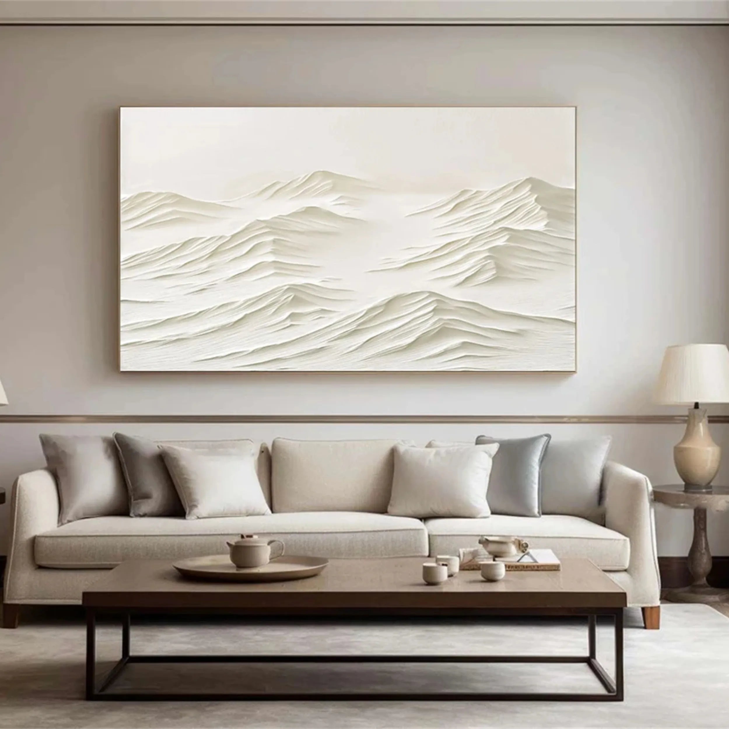 White Textured Minimalist Wall Art #WT129