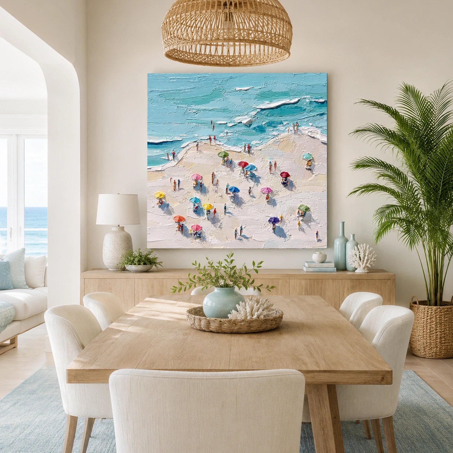 Sky And Ocean Abstract Textured Wall Art #SO424