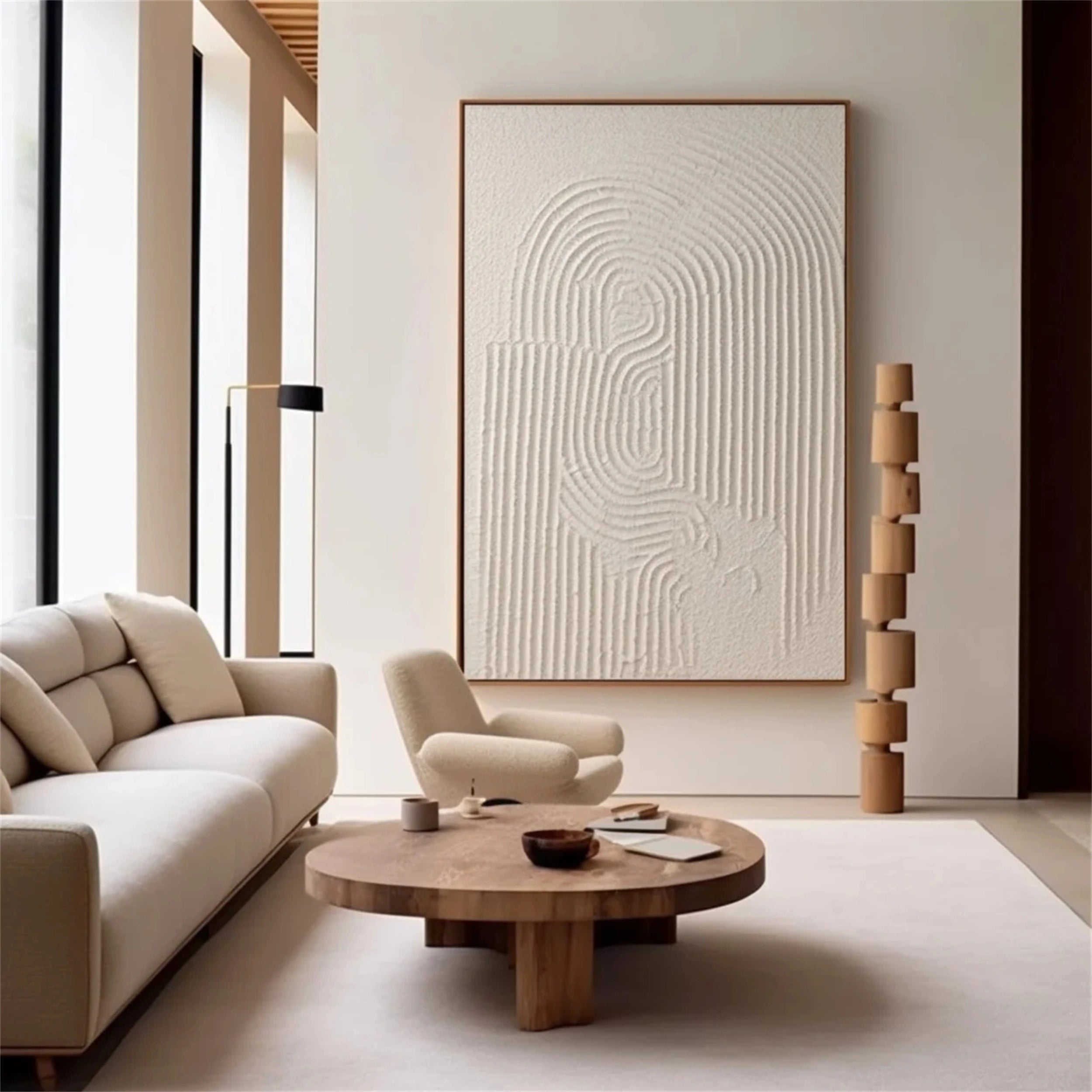Beige & Brown Textured Minimalist Wall Art #BM026