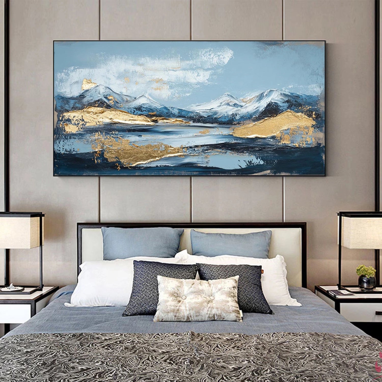 Abstract Mountain Textured Canvas Art #WT255