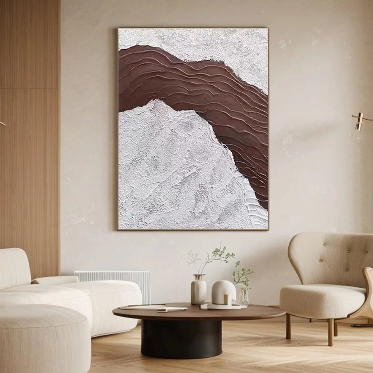 Brown Textured Minimalist Wall Art #WT226
