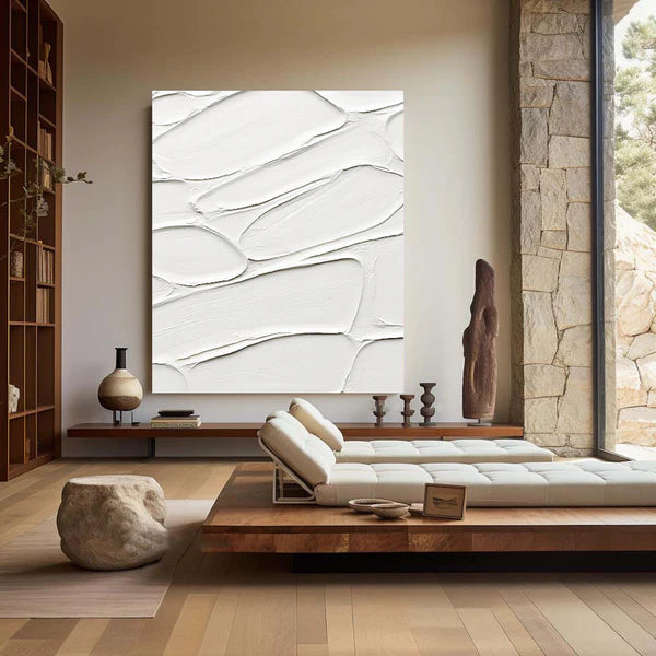 White Textured Minimalist Wall Art #WT047