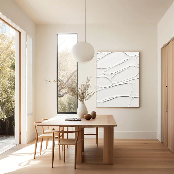 White Textured Minimalist Wall Art #WT047