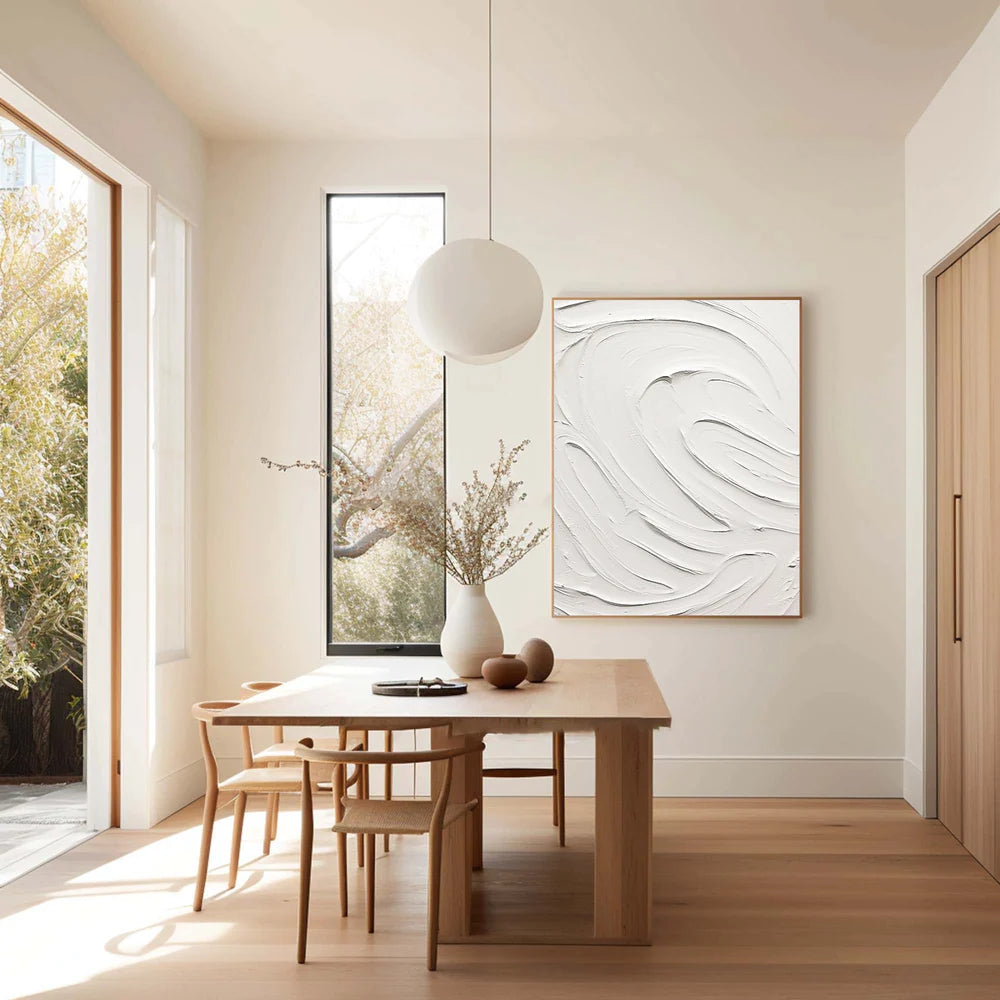 White Textured Minimalist Wall Art #WT026