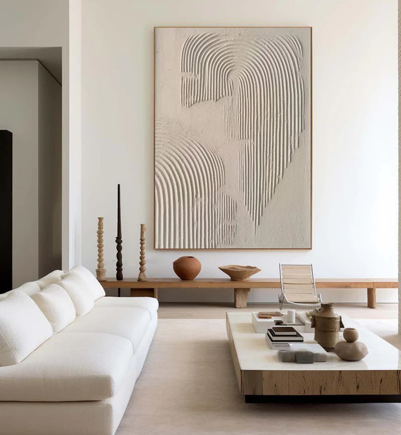 Beige & Brown Textured Minimalist Wall Art #BM010