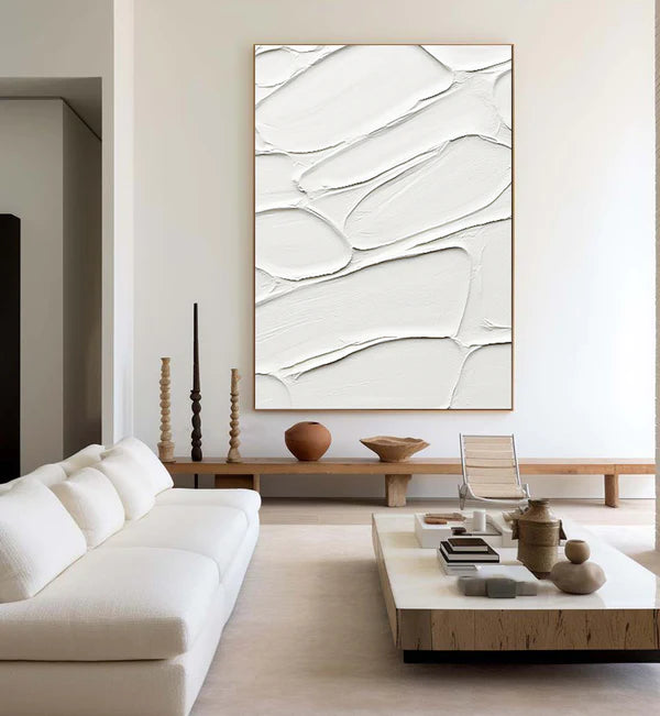 White Textured Minimalist Wall Art #WT047