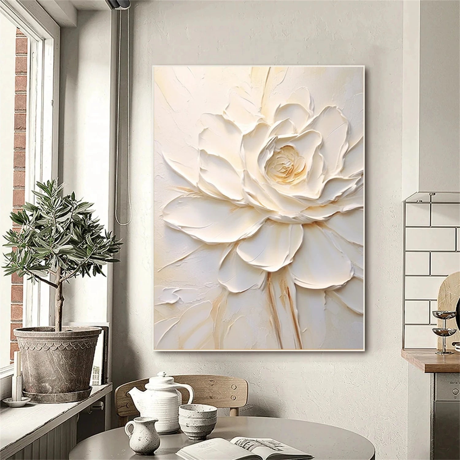 枝アート Zoes Deco Original Hand-Painted Abstract/Flower/Tree And Flower
