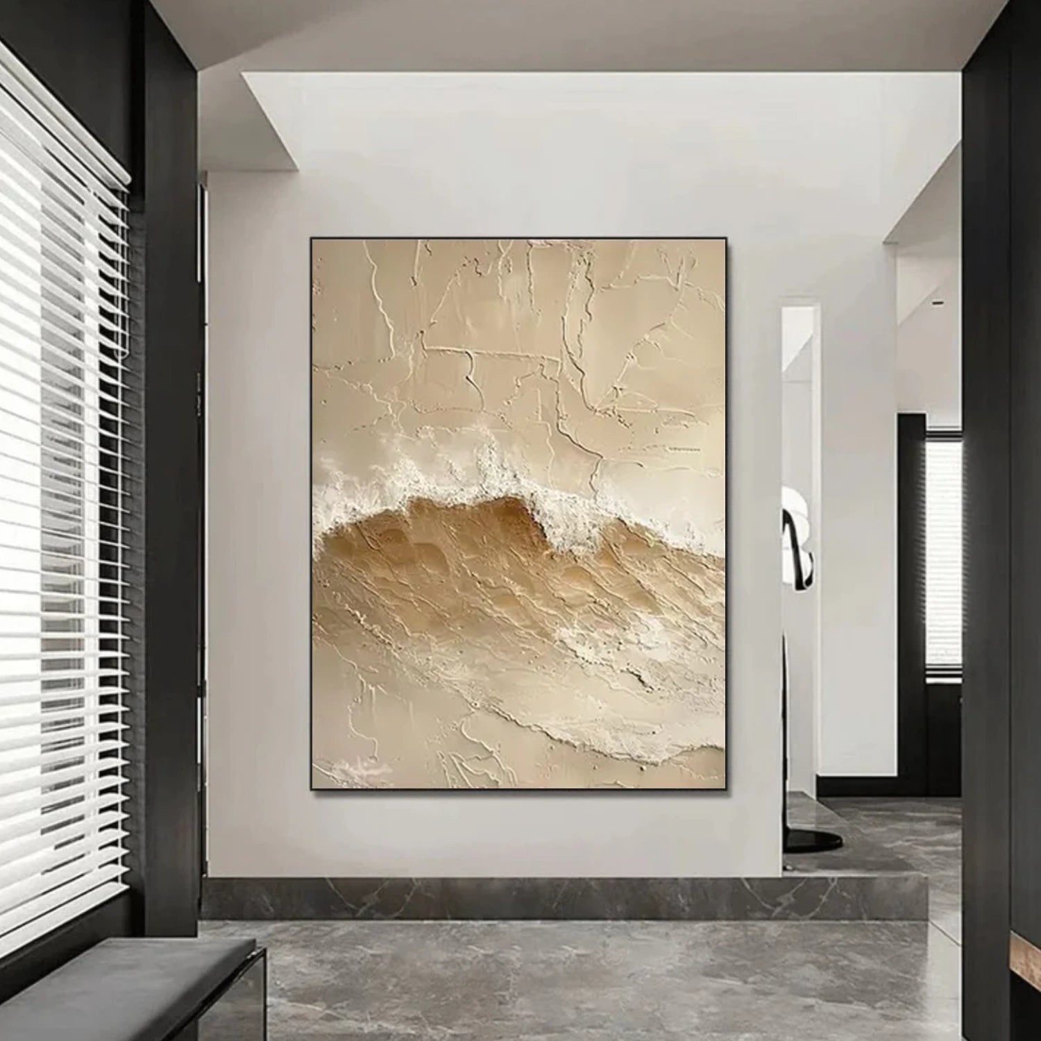 Sky And Ocean Abstract Textured Wall Art #SO361