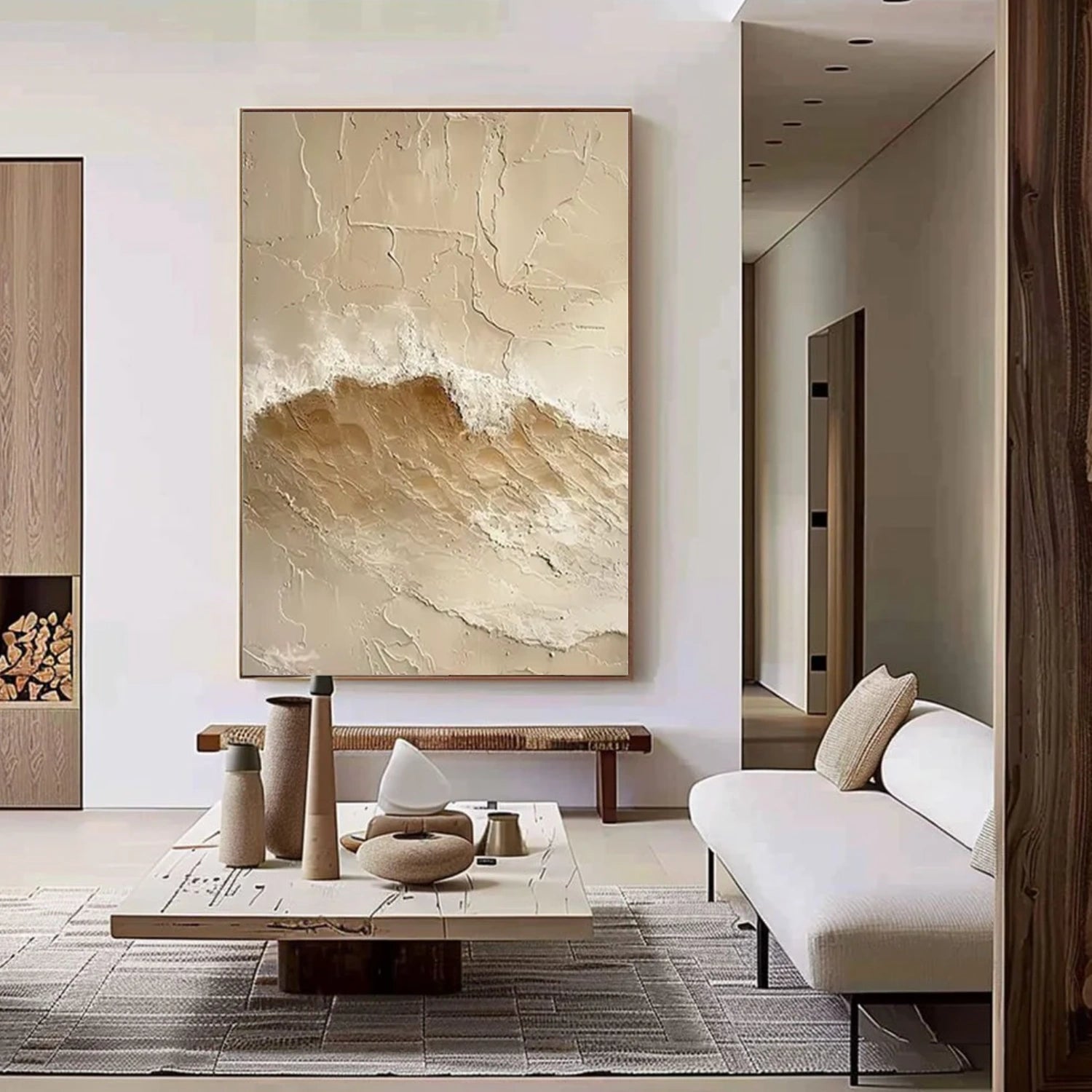 Sky And Ocean Abstract Textured Wall Art #SO361