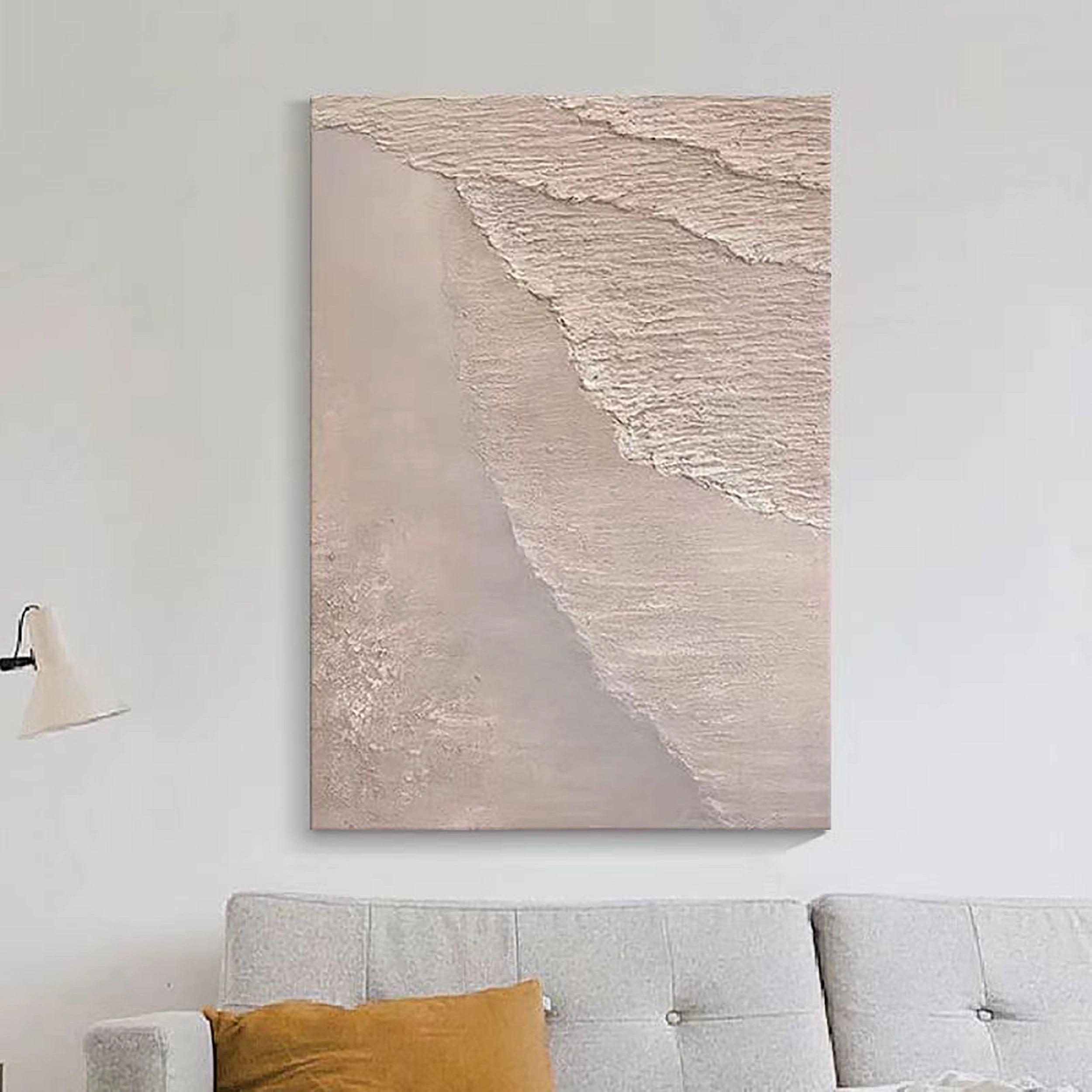 Beige & Brown Textured Minimalist Wall Art #BM018