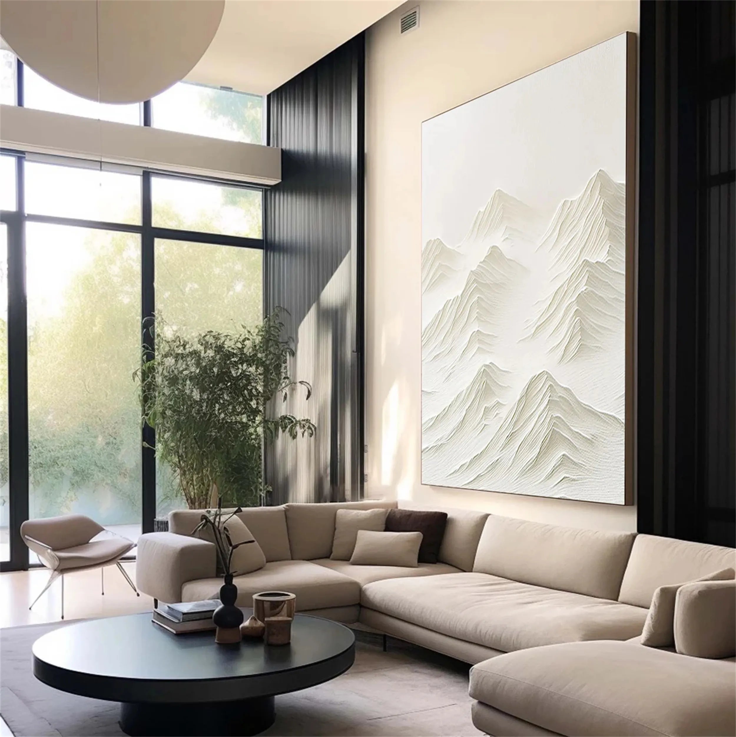 White Textured Minimalist Wall Art #WT091