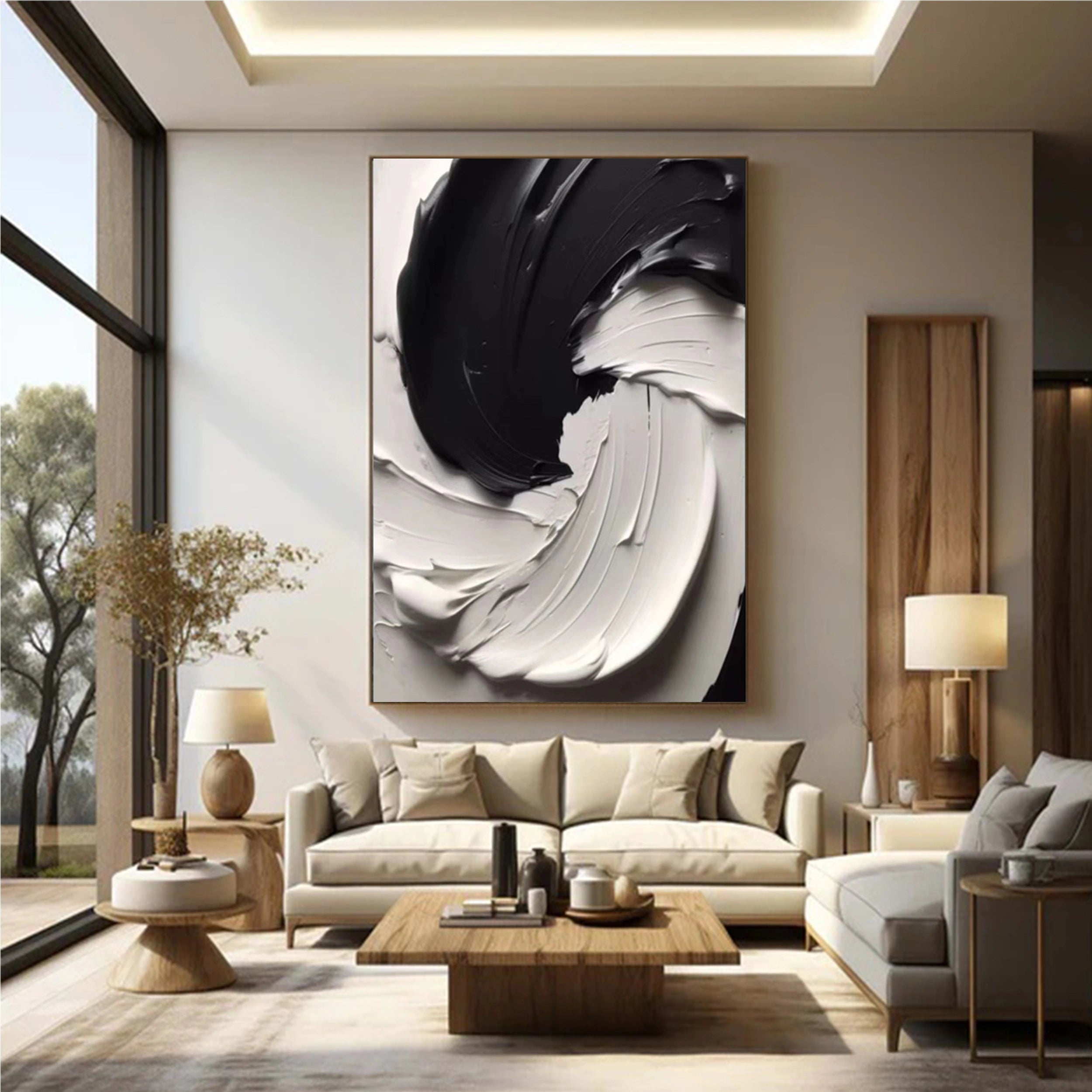 Black Textured Minimalist Wall Art #BT033