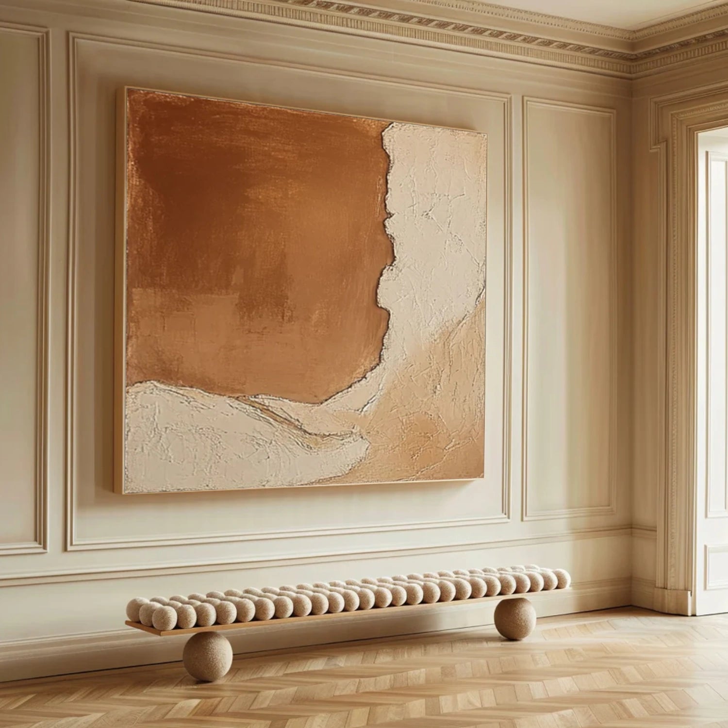 Beige and Brown Textured Minimalist Wall Art #WT217