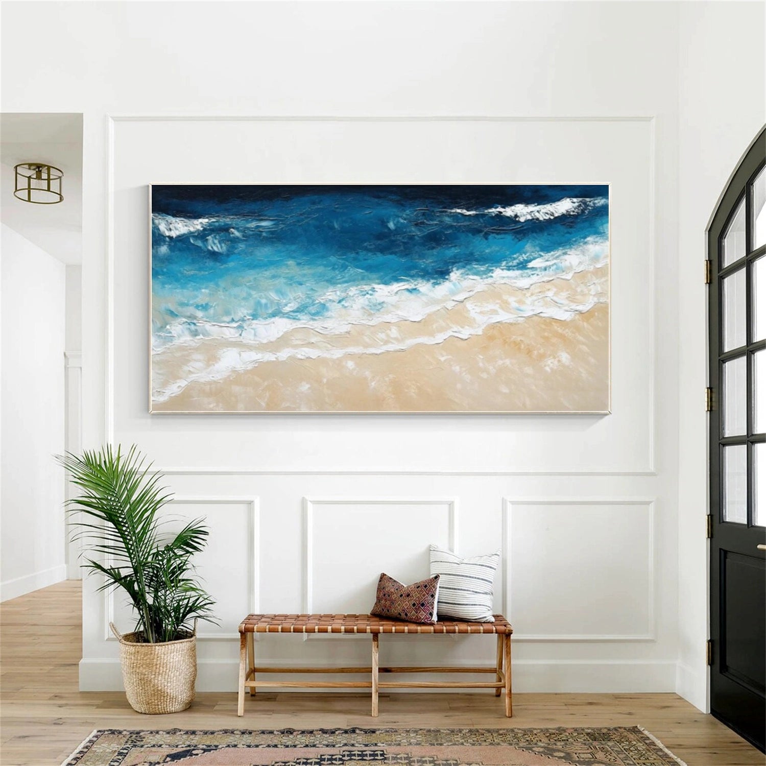 Sky And Ocean Abstract Textured Wall Art #SO293
