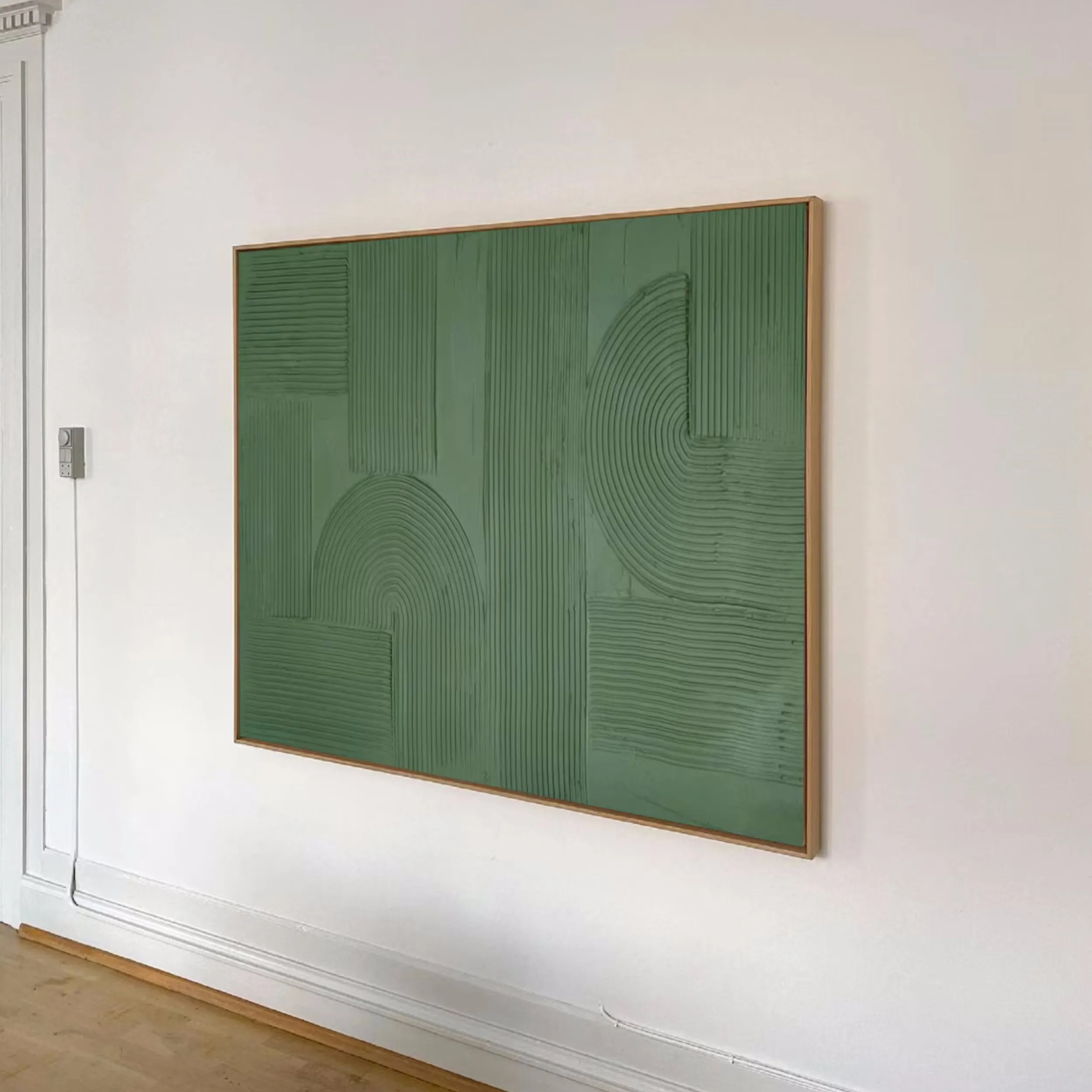 Green Textured Minimalist Wall Art #GT029