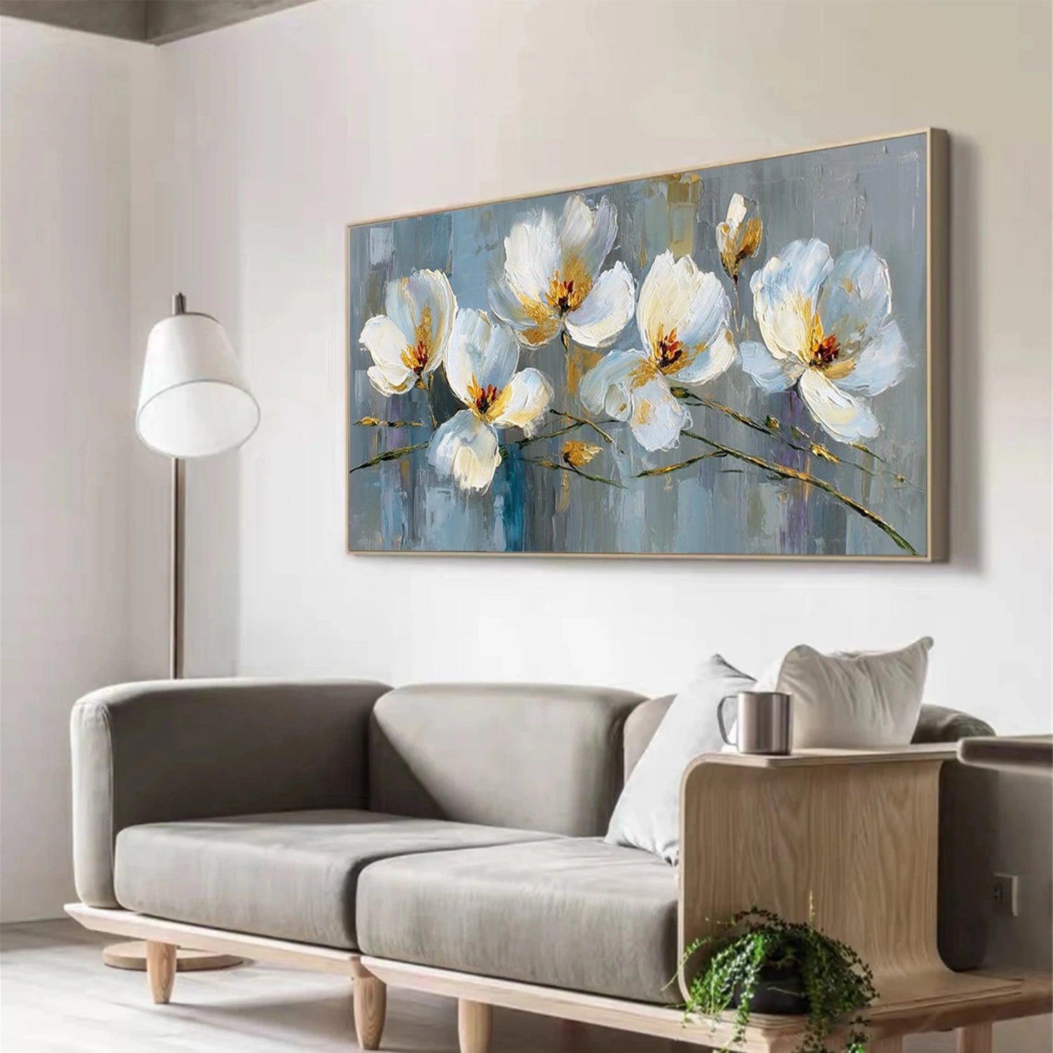 Tree And Flower Abstract Textured Wall Art #TF203