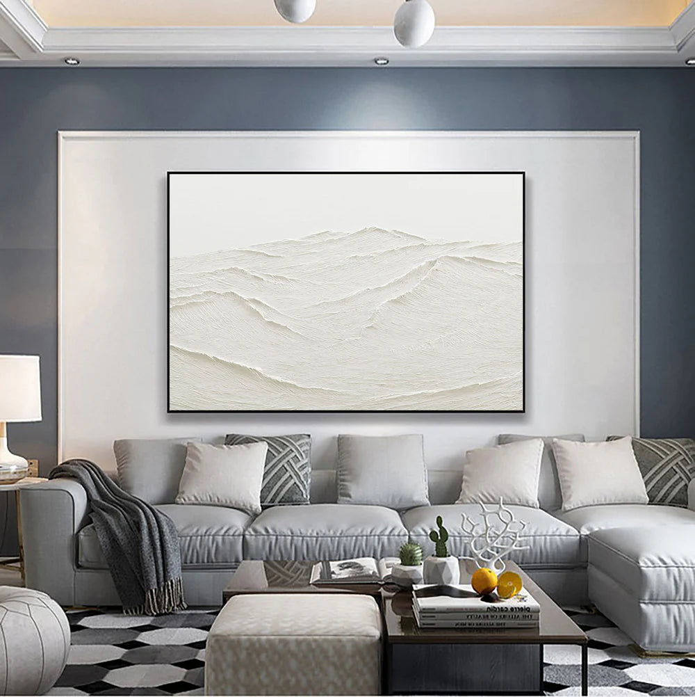 White Textured Minimalist Wall Art #WT029