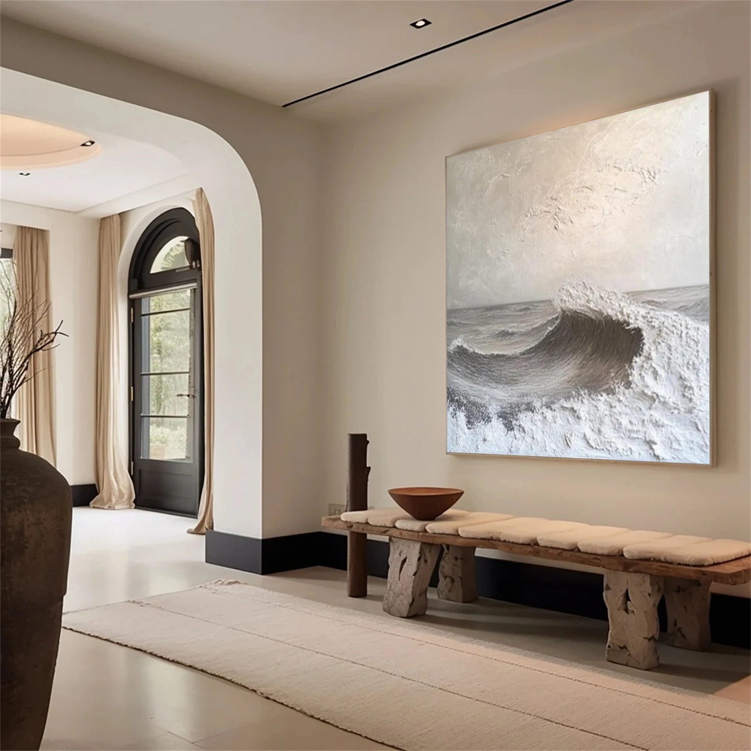 Sky And Ocean Abstract Textured Wall Art #SO321