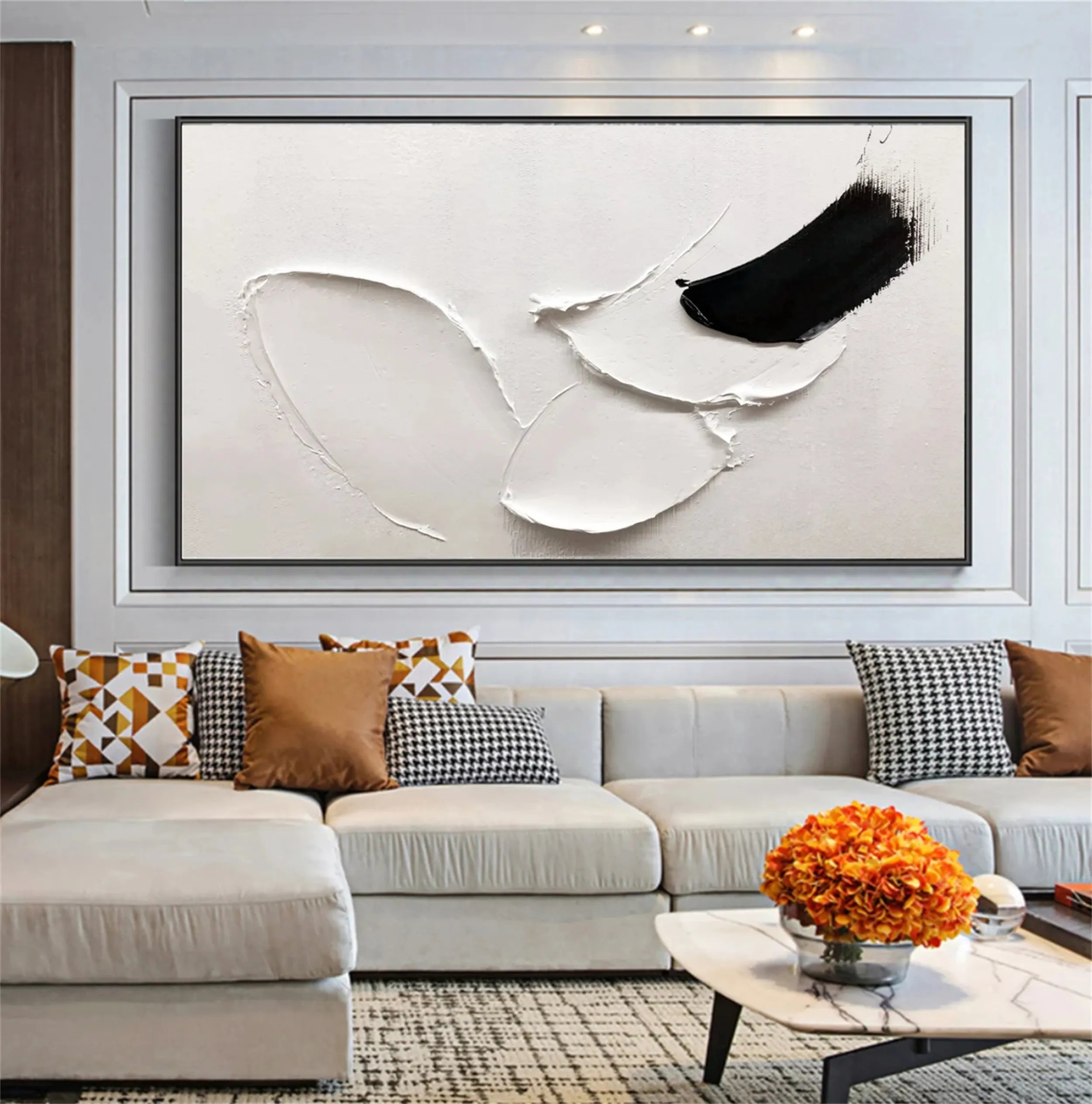 White Textured Minimalist Wall Art #WT112