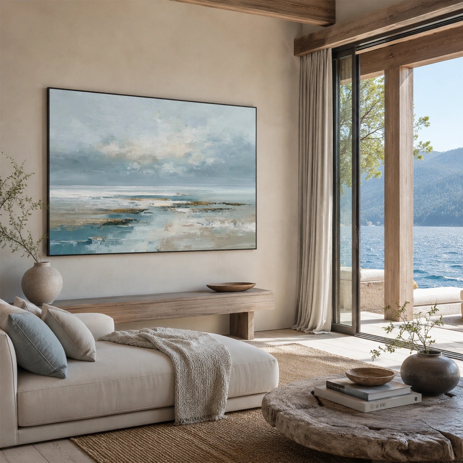 Sky And Ocean Abstract Wall Art #SO436