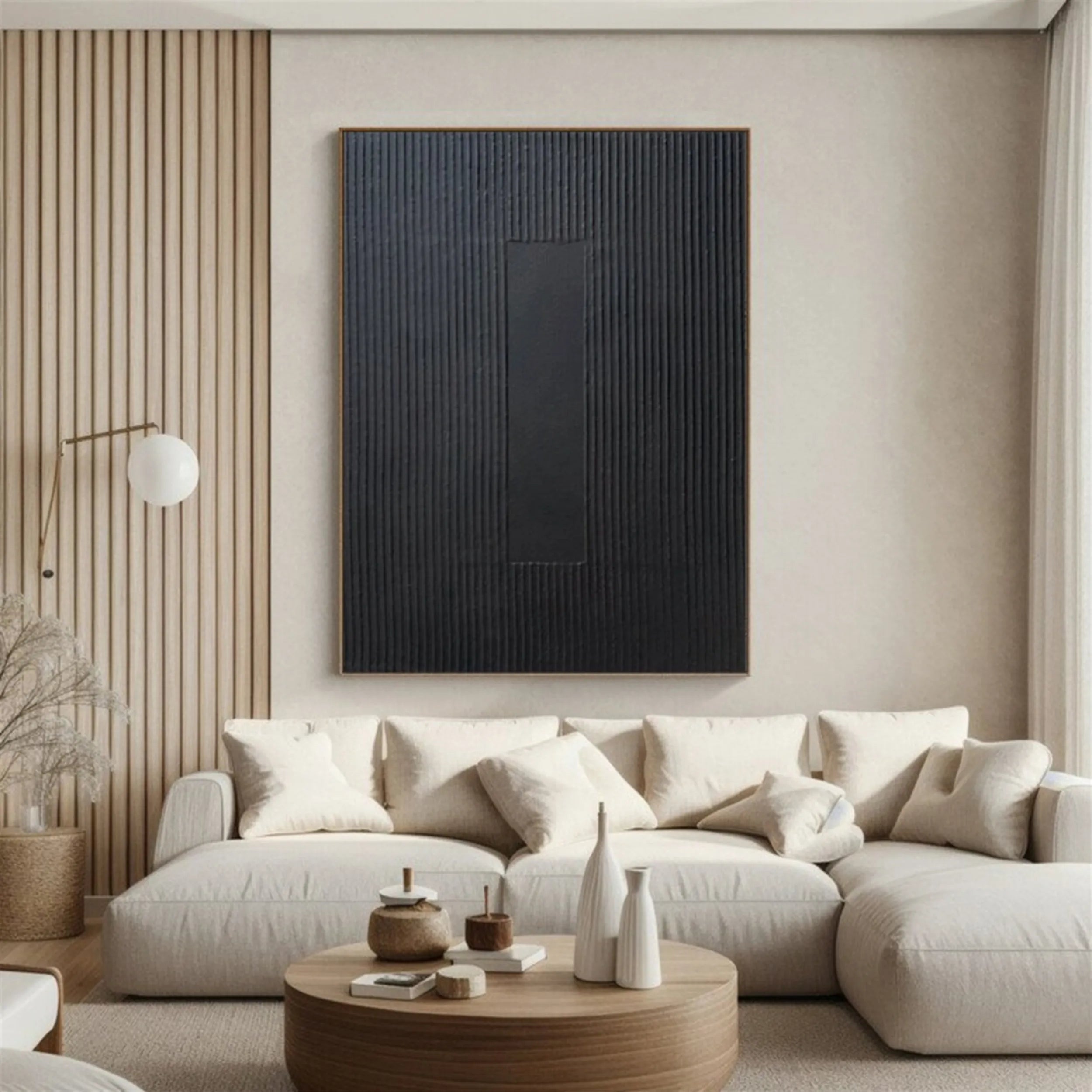 Black Textured Minimalist Wall Art #BT059
