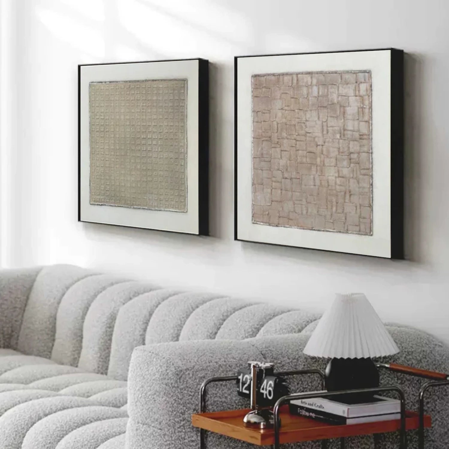 Wabi Sabi Abstract Textured Canvas Art Set of 2 #WA205