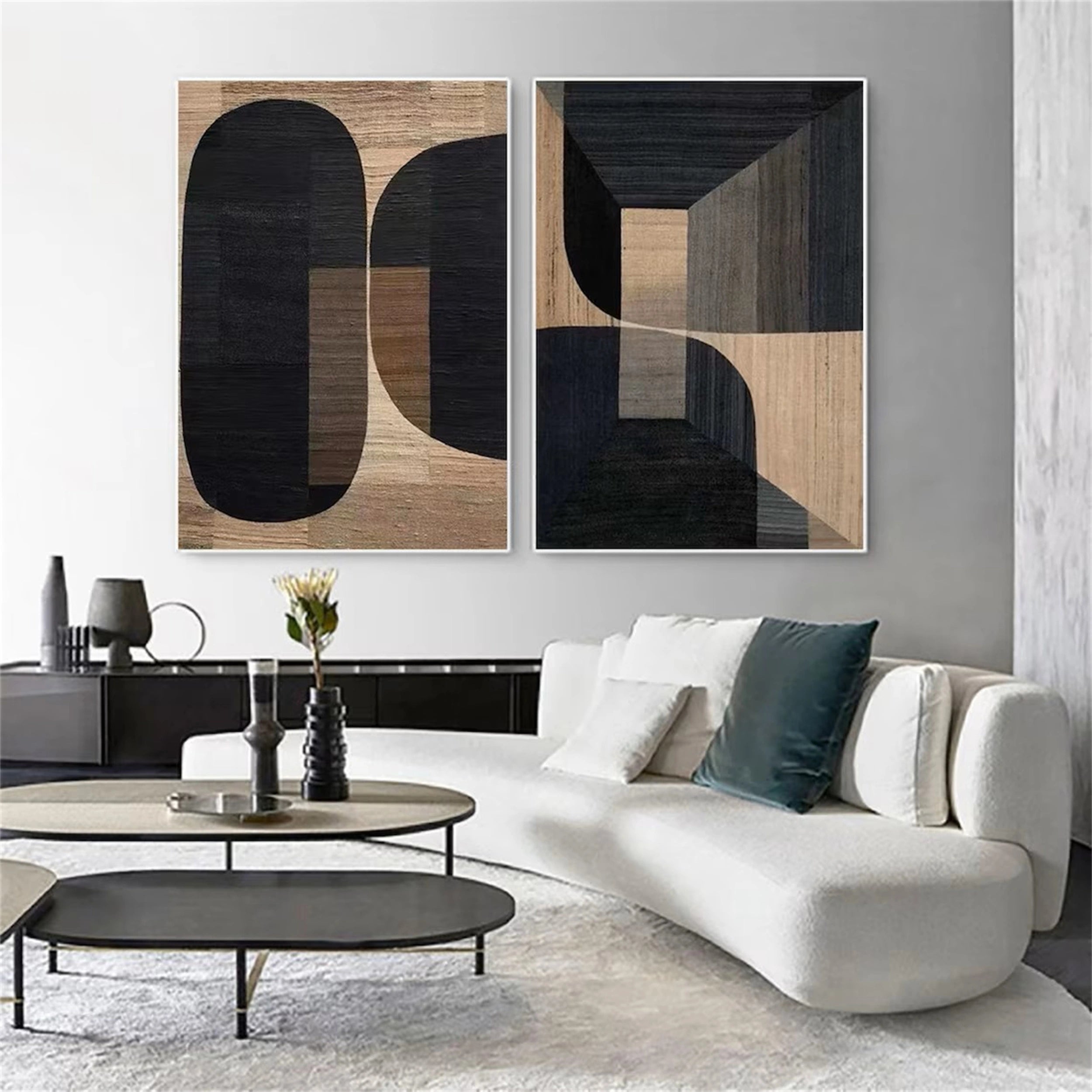 Wabi Sabi Abstract Wall Art Set of 2 #WA135