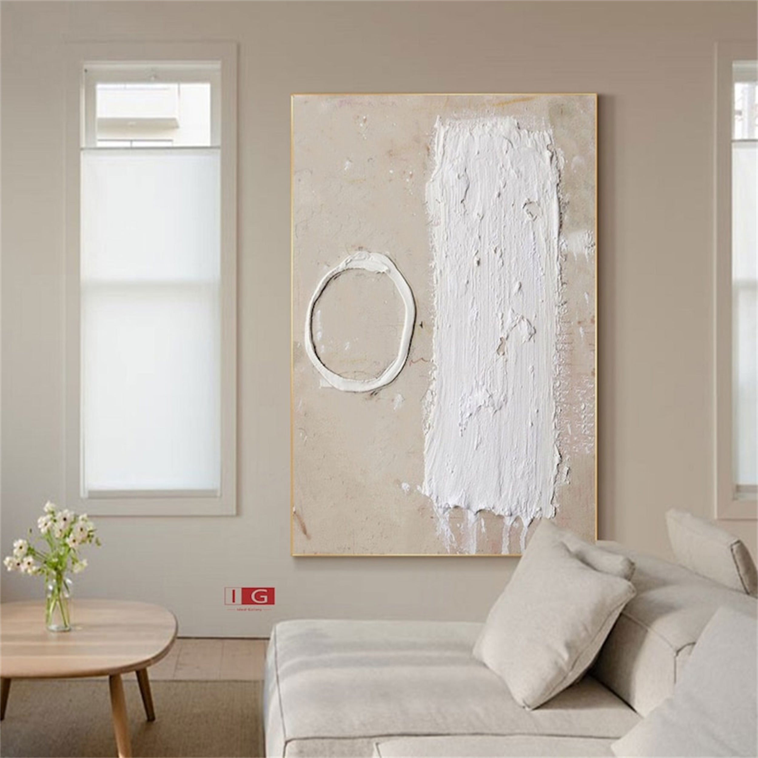 Beige & Brown Textured Minimalist Wall Art #BM024