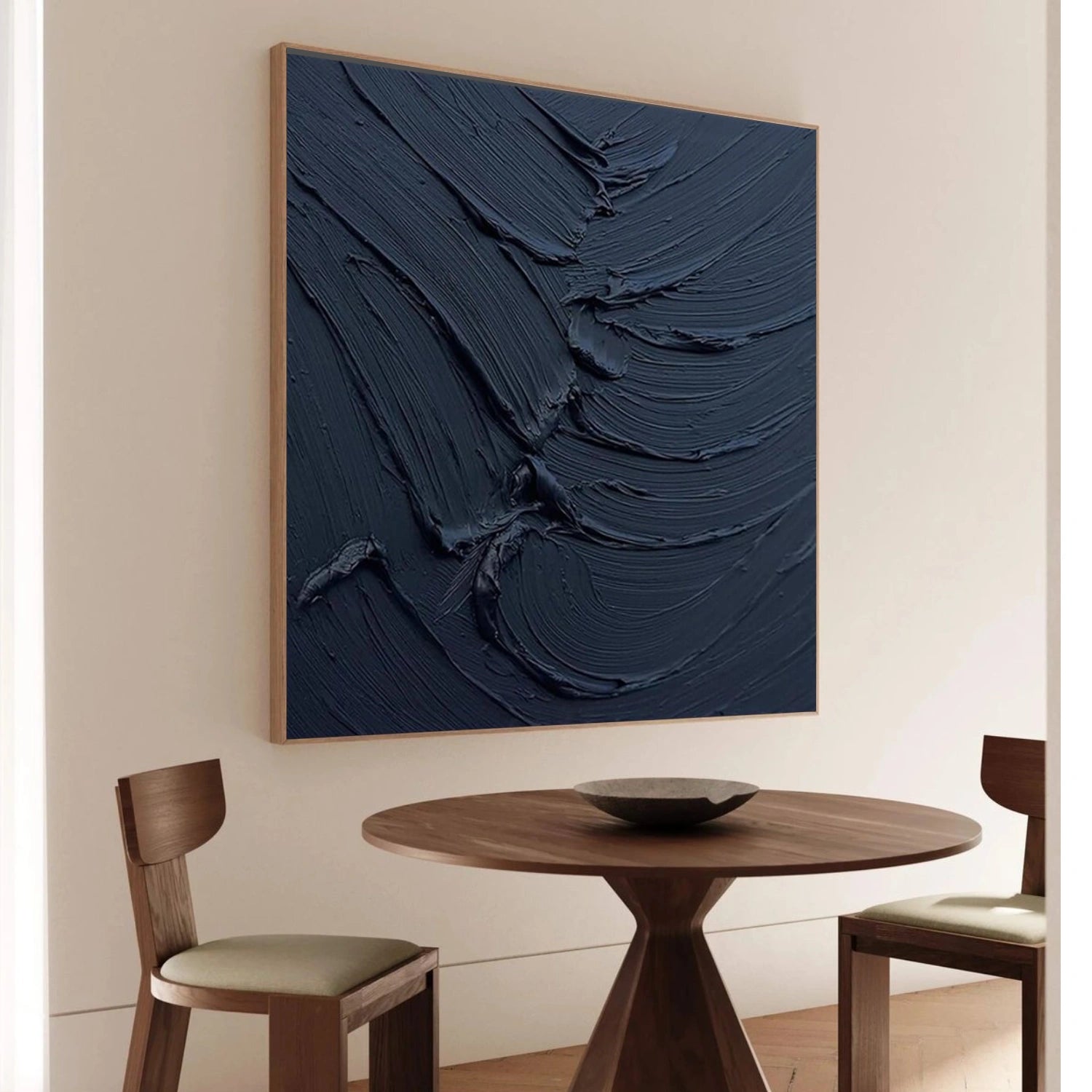 Black Minimalist Textured Canvas Art #BT094