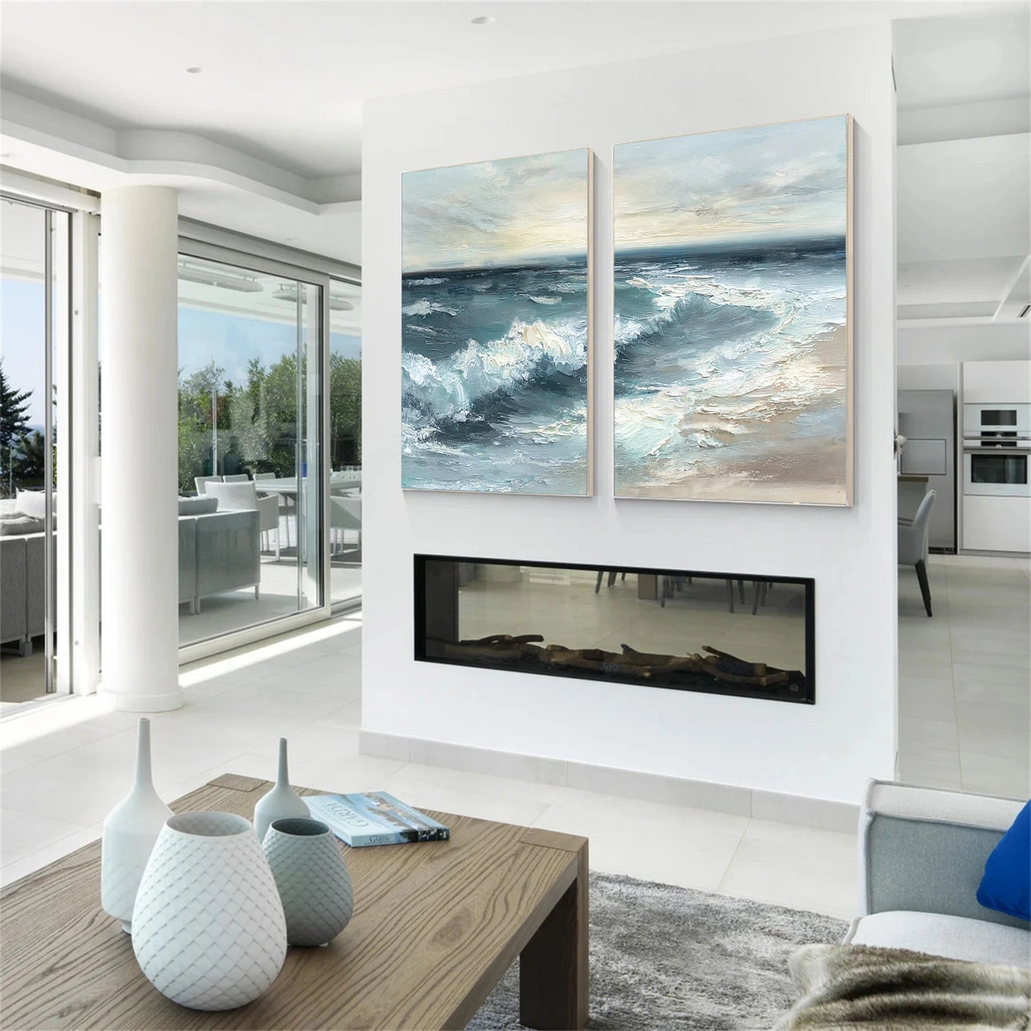 Sky And Ocean Abstract Wall Art Set of 2 #SO329