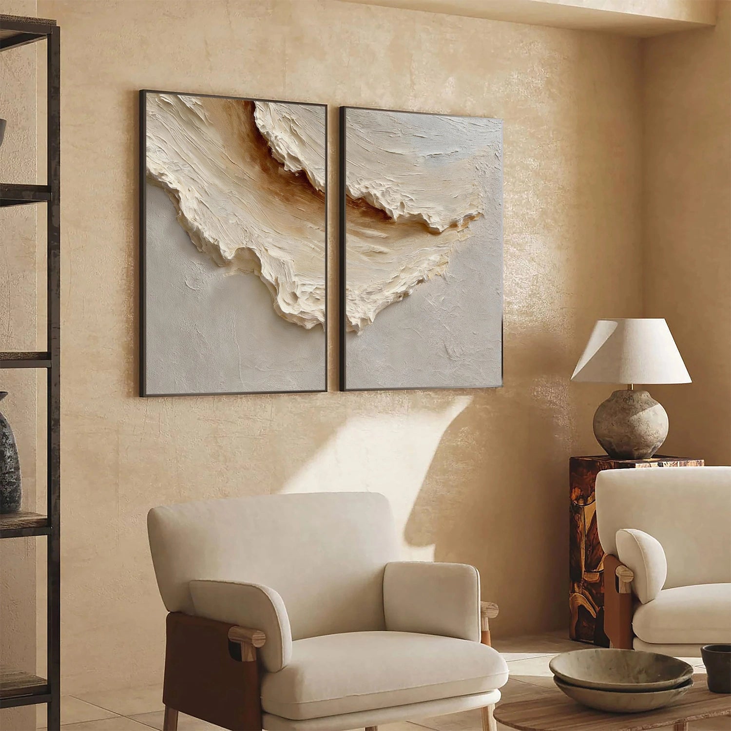 Sky And Ocean Abstract Textured Wall Art Set of 2 #SO371