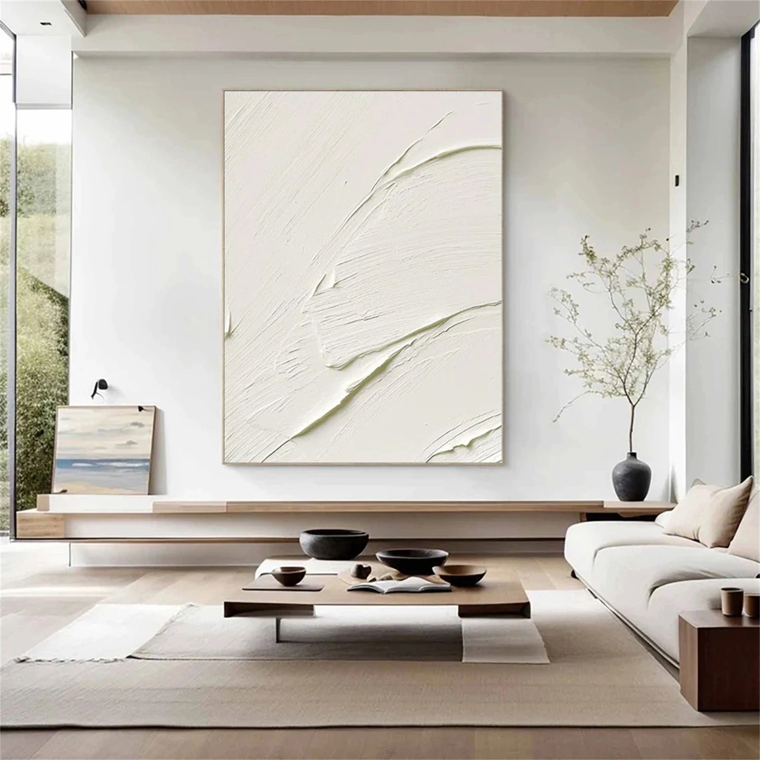 White Textured Minimalist Wall Art #WT024