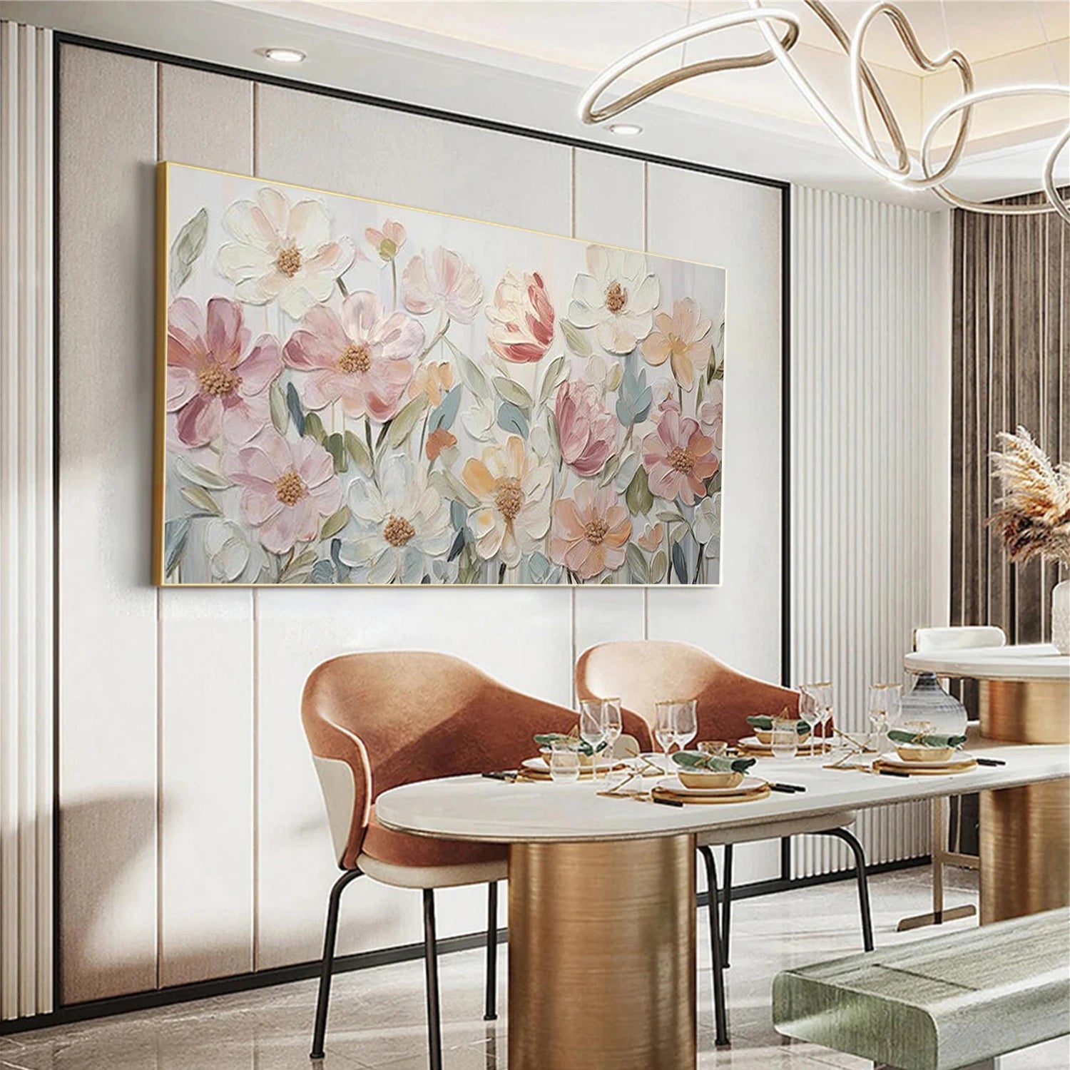 Tree And Flower Abstract Textured Wall Art #TF201