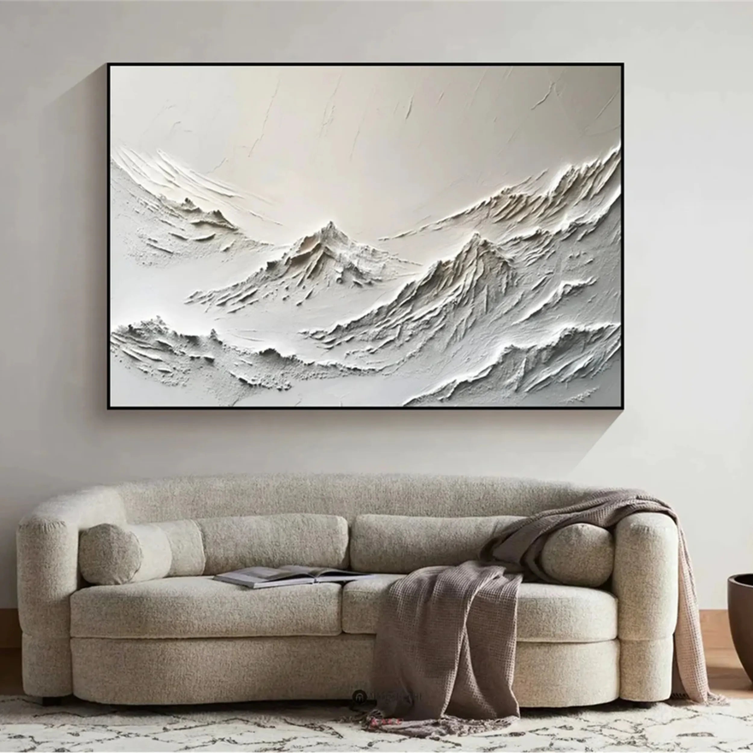 White Textured Minimalist Wall Art #WT120