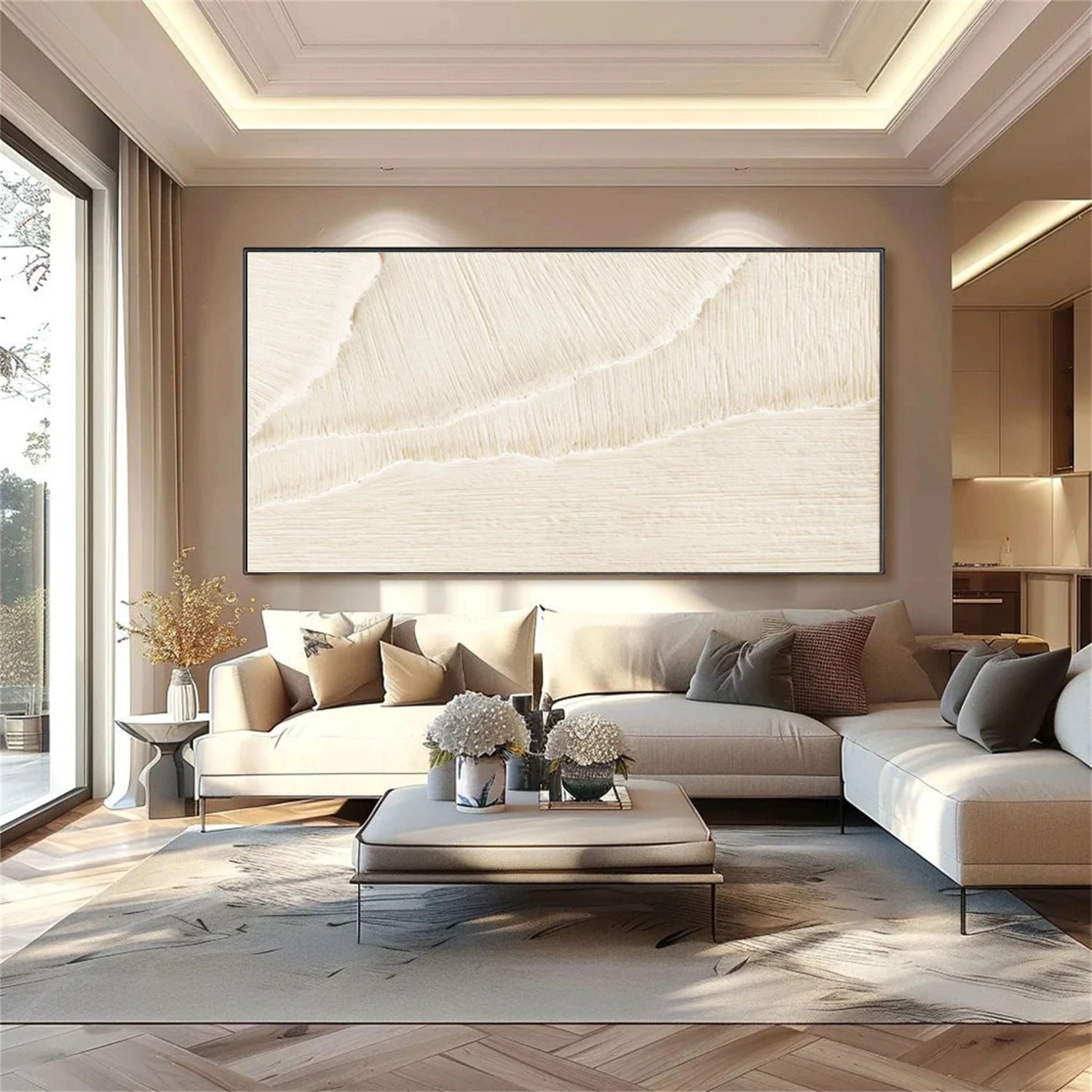 White Textured Minimalist Wall Art #WT012