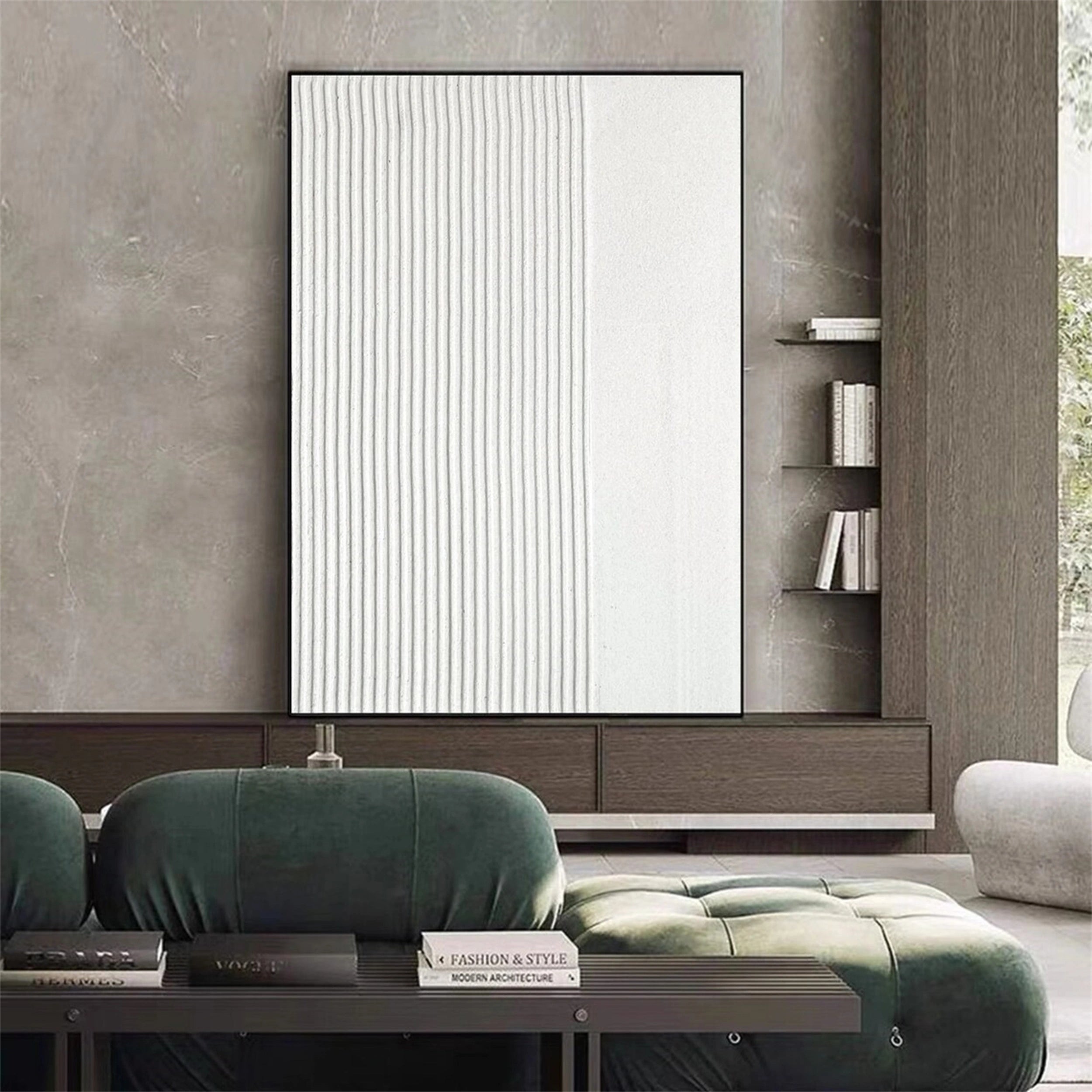 White Textured Minimalist Wall Art #WT079