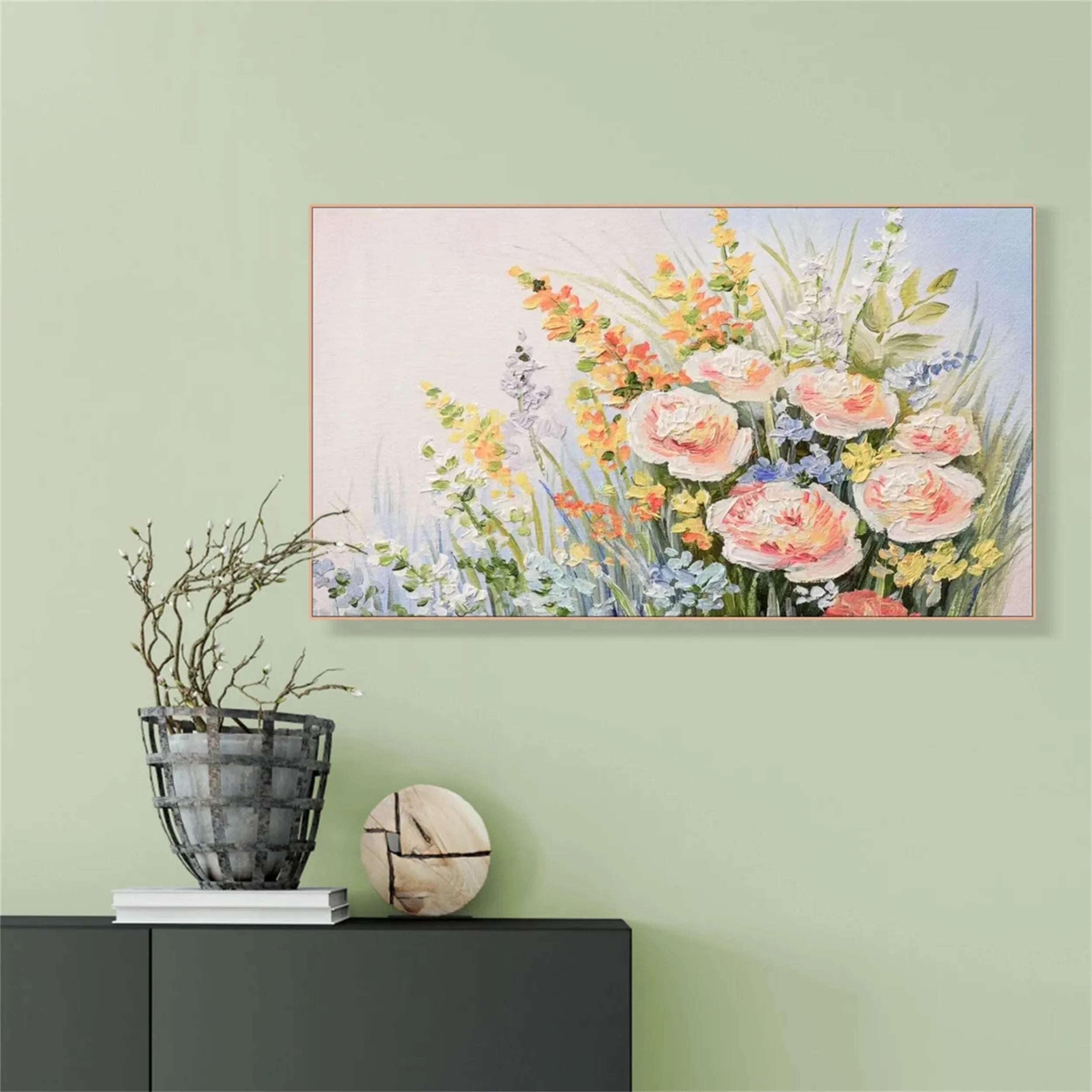 Colorful Tree And Flower Painting #TF014