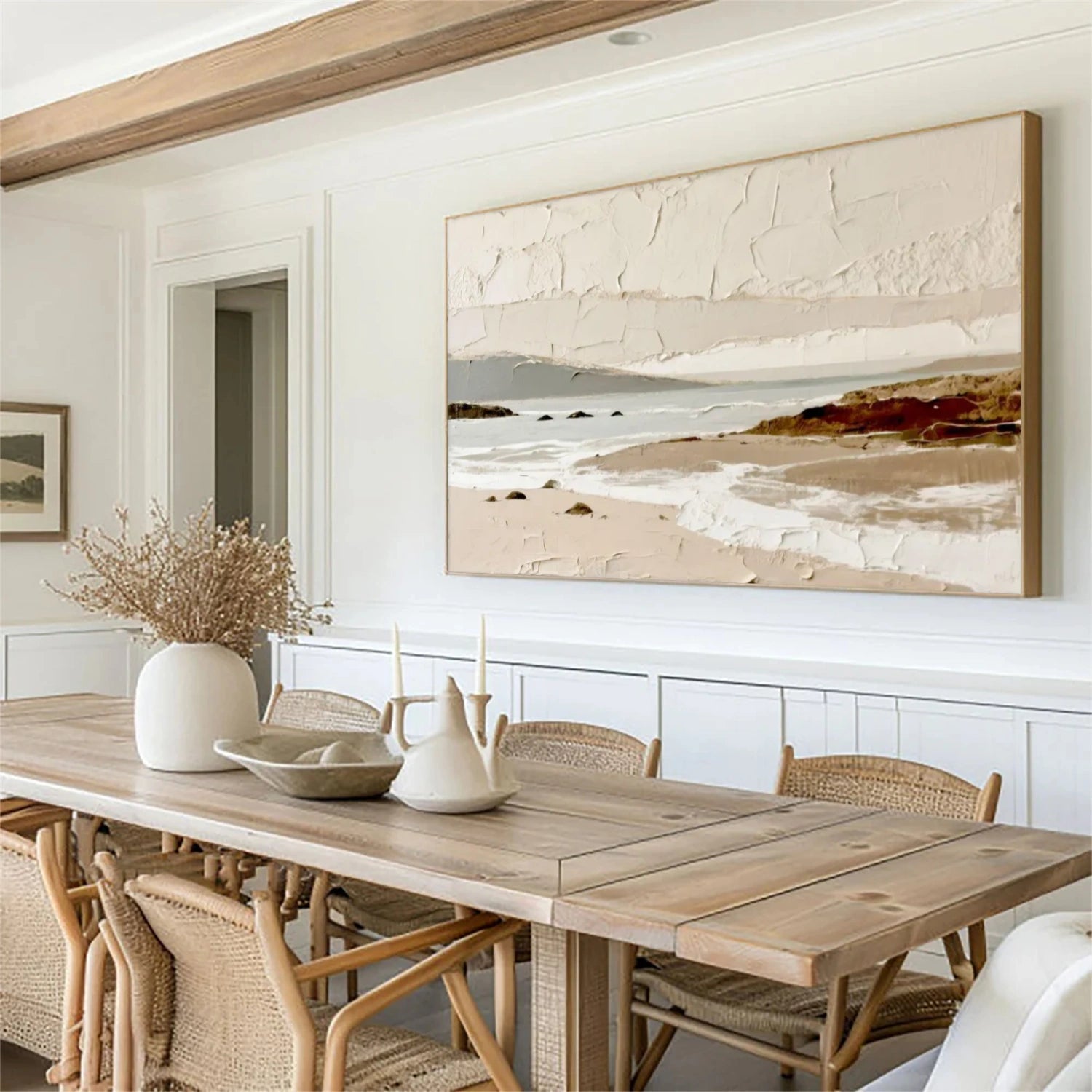 Sky And Ocean Abstract Textured Wall Art #SO334