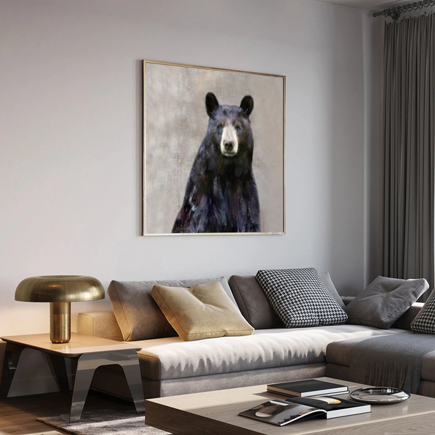 Abstract Animal Art Bear Wall Art #AT051