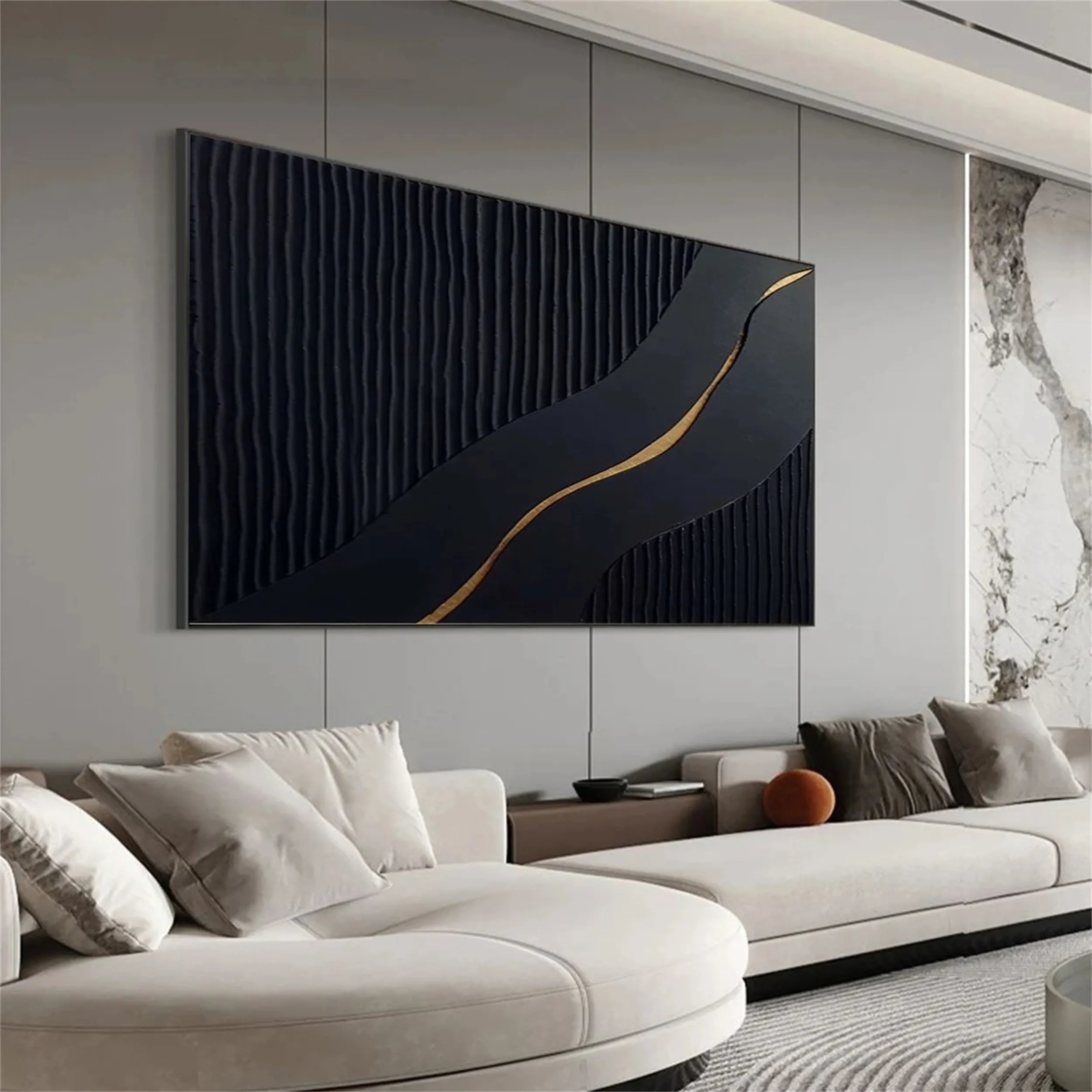 Black Textured Minimalist Wall Art #BT055