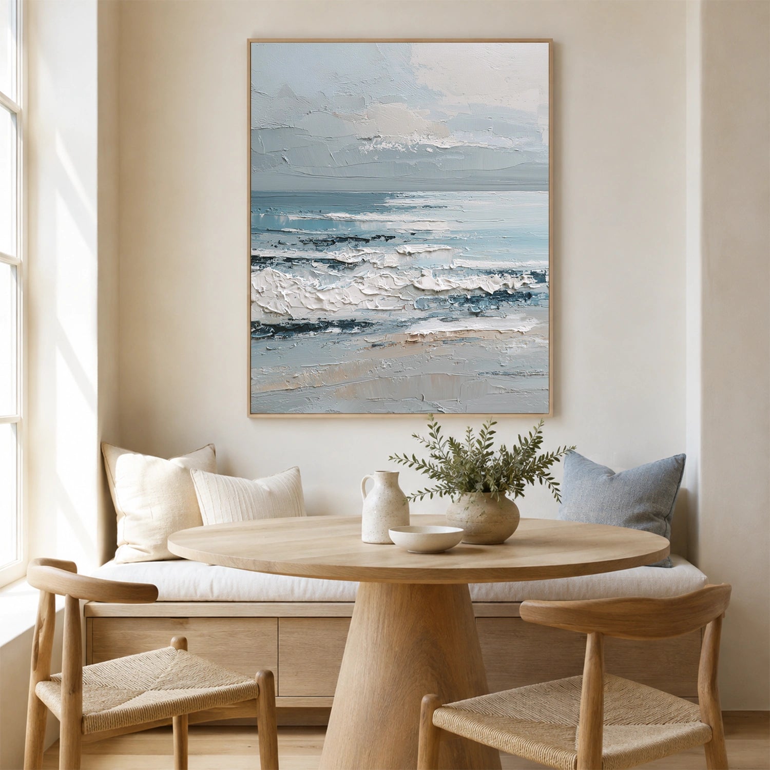 Sky And Ocean Abstract Textured Wall Art #SO441