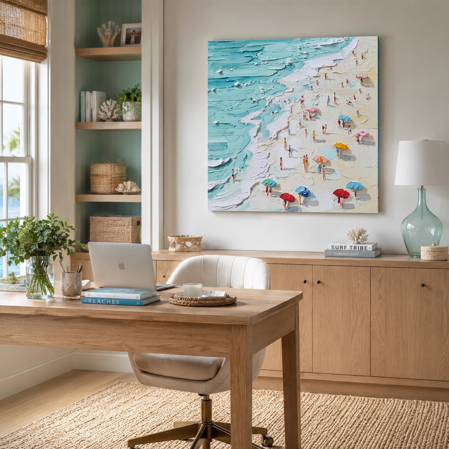 Sky And Ocean Abstract Textured Wall Art #SO427