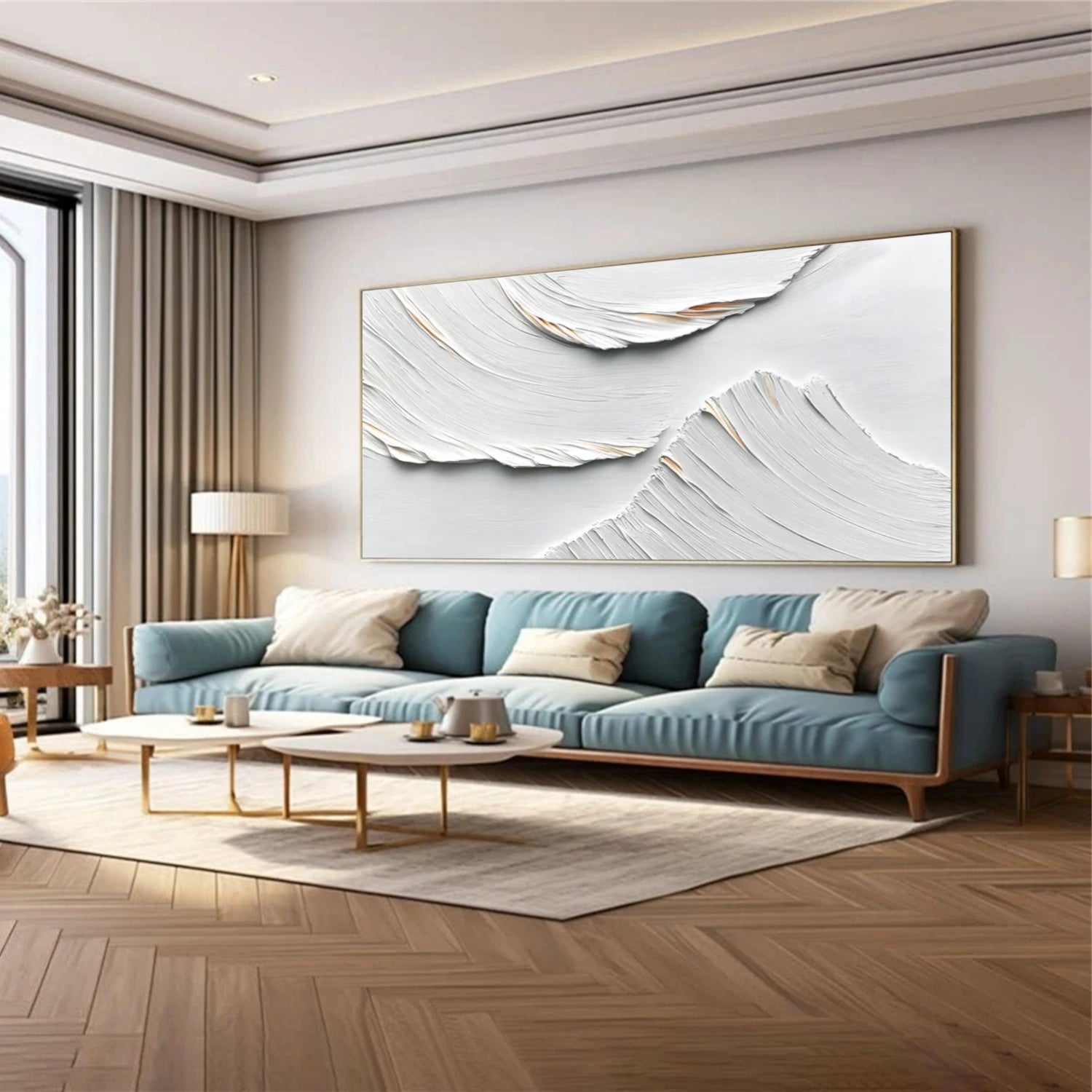 White Textured Minimalist Wall Art #WT195